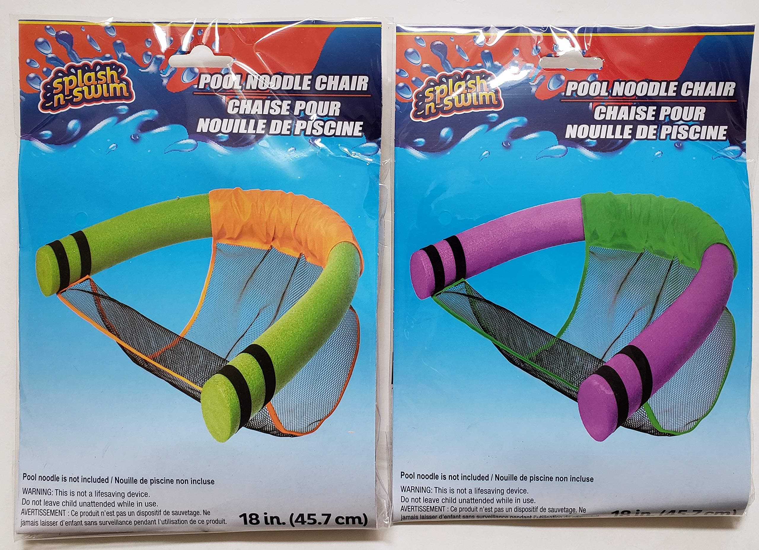 2 Pack Pool Noodle Sling/Lounge Chair - Pool 18"