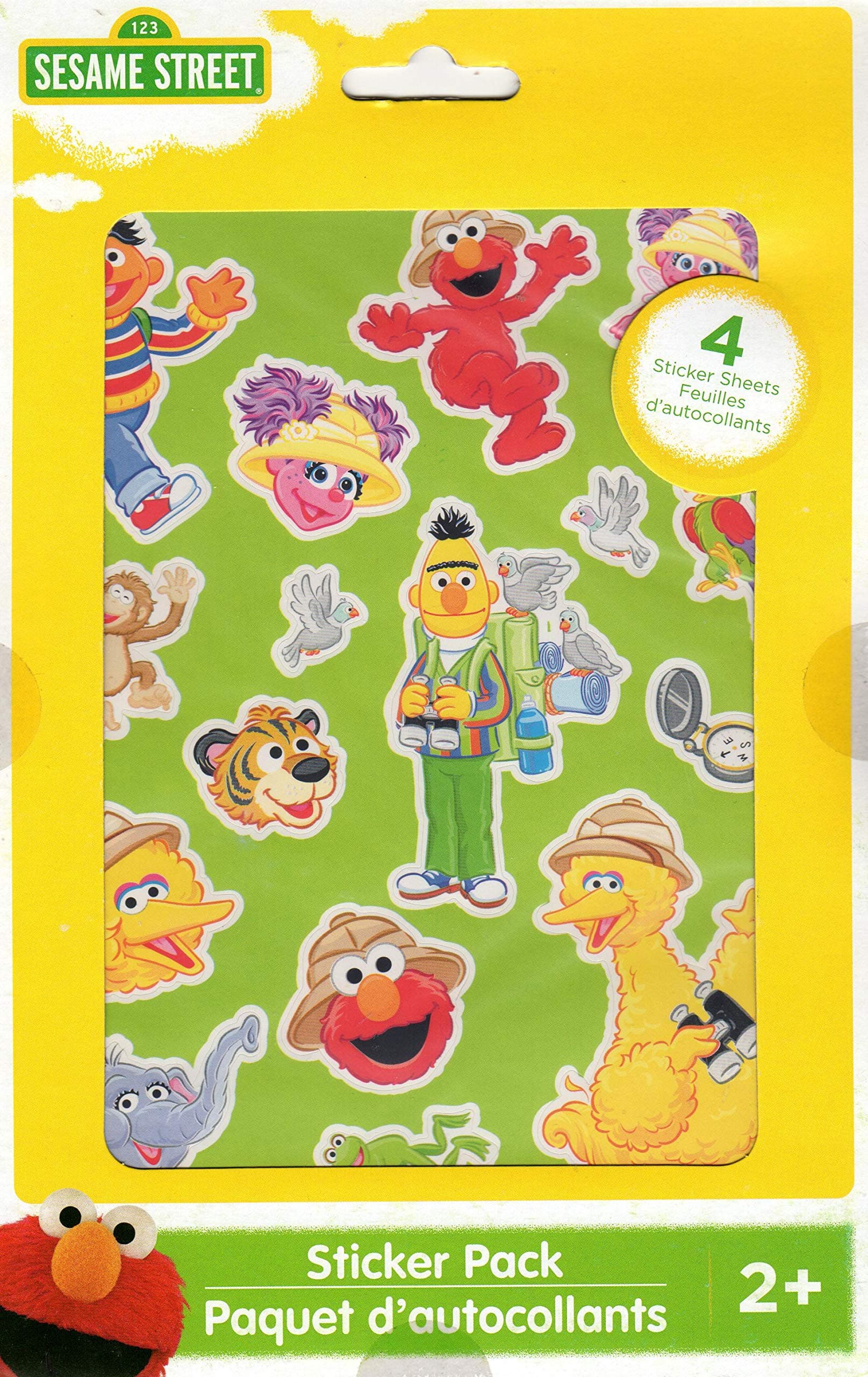 Sesame Street Sticker Pack - 4 Sheets - Elmo, Big Bird, Bert & Ernie