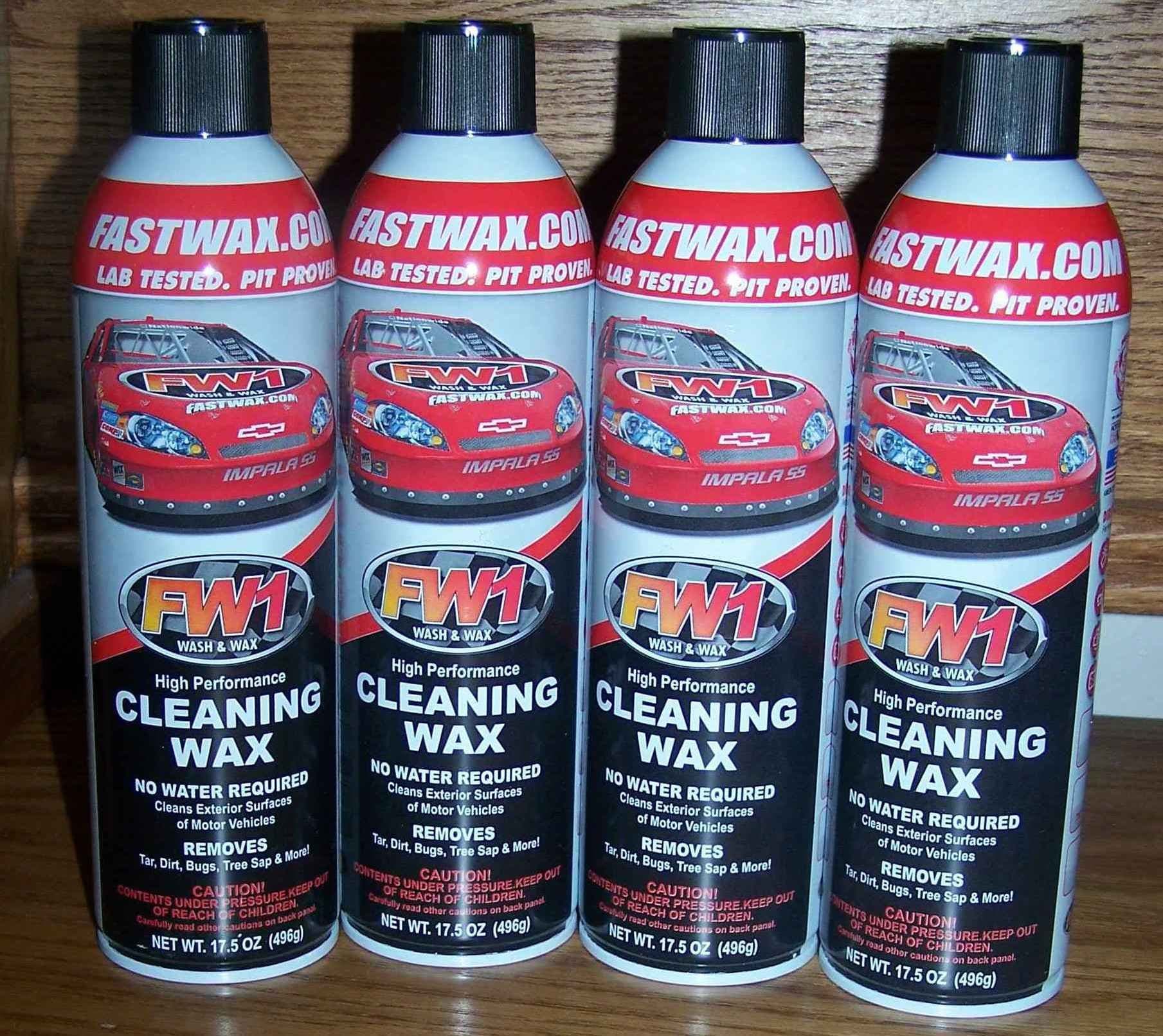 with Carnauba by Fast Wax (4 Pack) with Microfiber Towels and Can Gun Spray Attachment Included