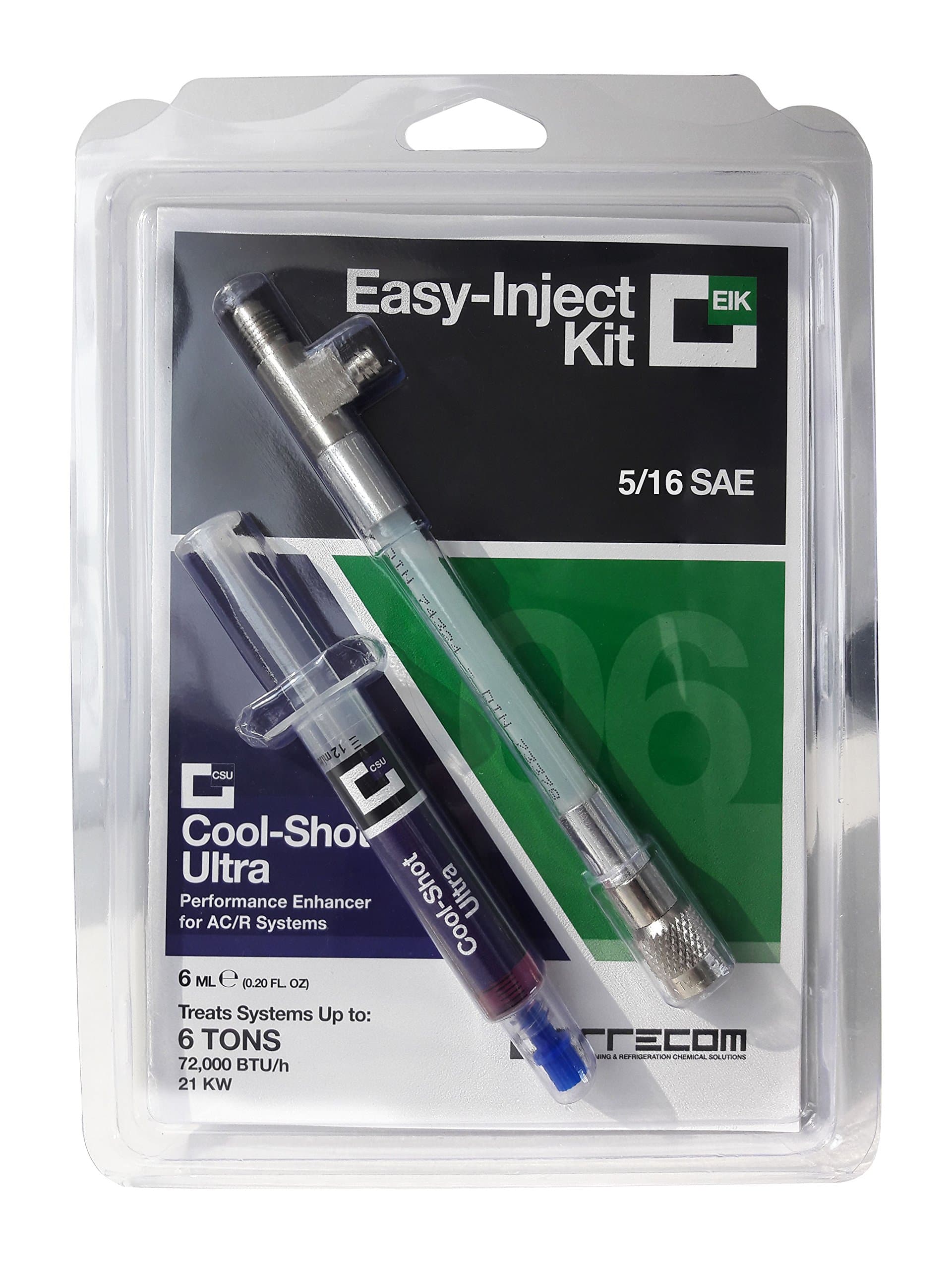 Easy Inject Kit: AC/R Performance Enhancer COOL-SHOT ULTRA (only 0.20 fl.oz. - 6ml) - Dose for systems Up To 6 TONS (21 KW) - 5/16 SAE INJECTOR INCLUDED