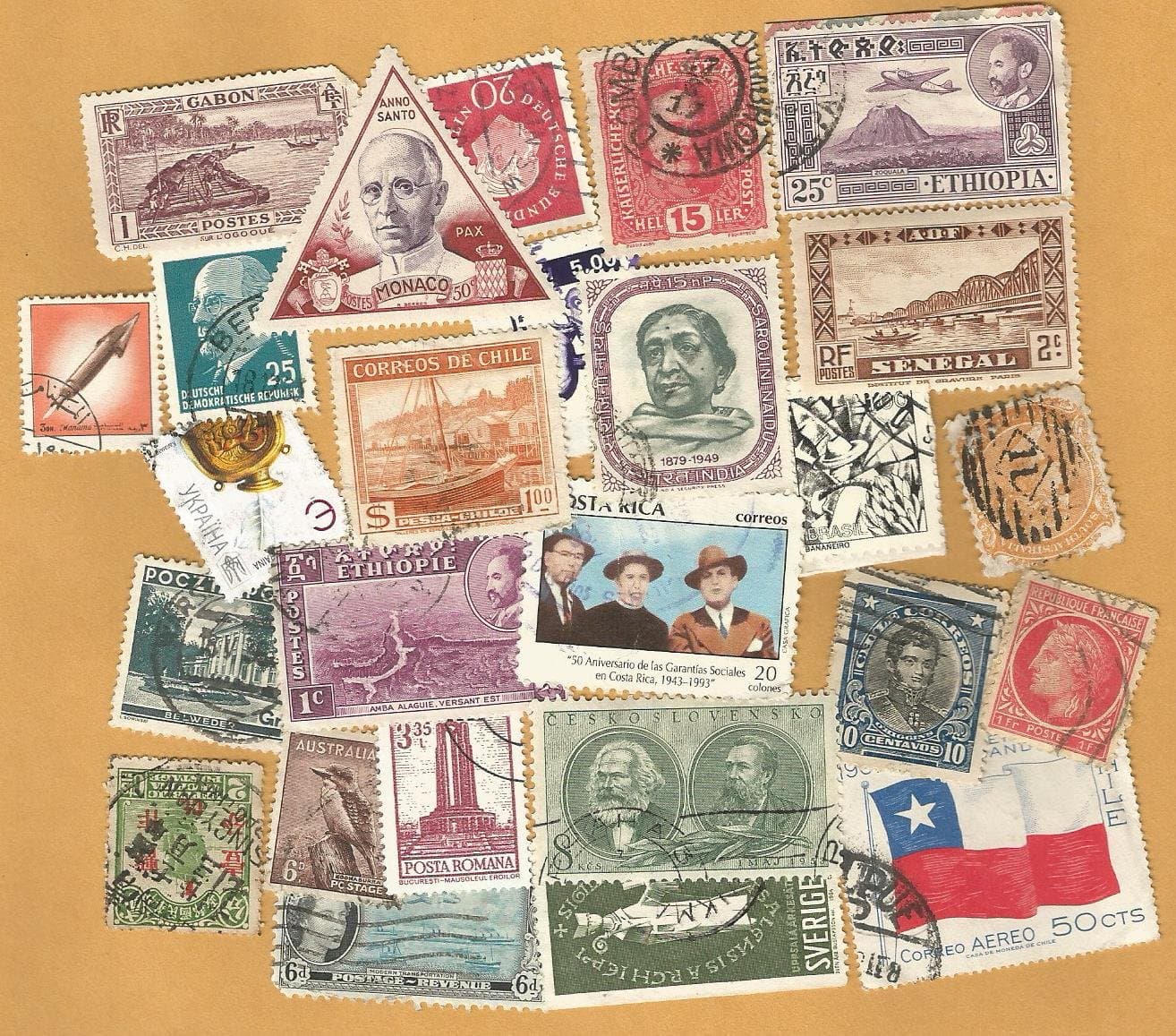 25 VERY OLD ISSUES FOREIGN STAMPS HARD-TO-FIND..GOOD VALUE