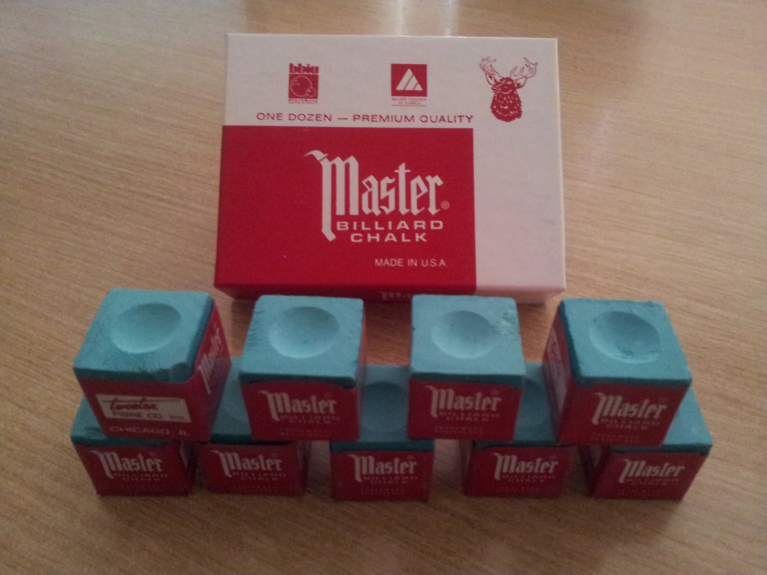 Master Chalk for Cue Tip - Snooker or Pool - GREEN Choose from 1-12 Pieces (2)