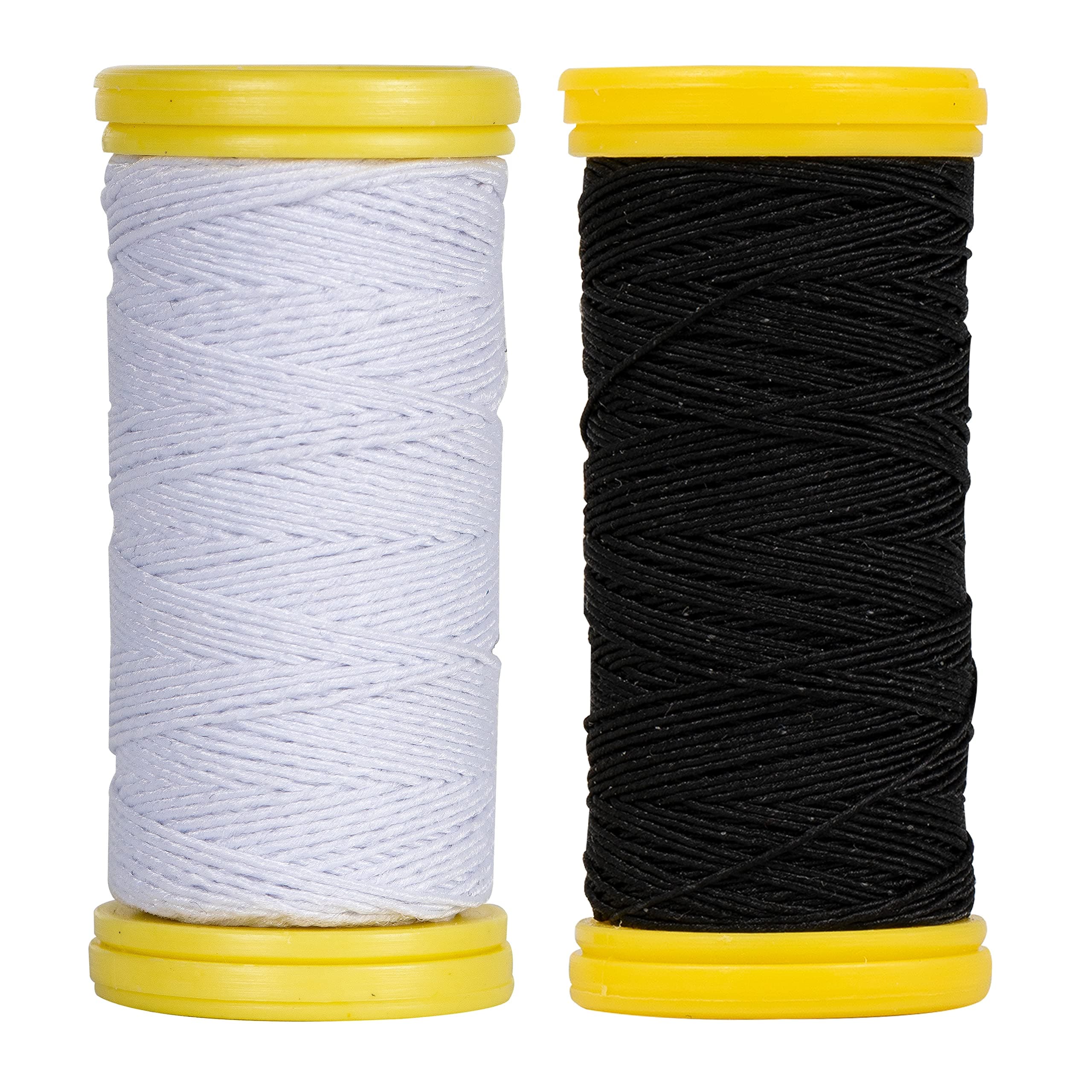 Shirring Elastic for Sewing, Elastic Thread, Shearing Elastic, Black and White (Set of 2 x 20m)