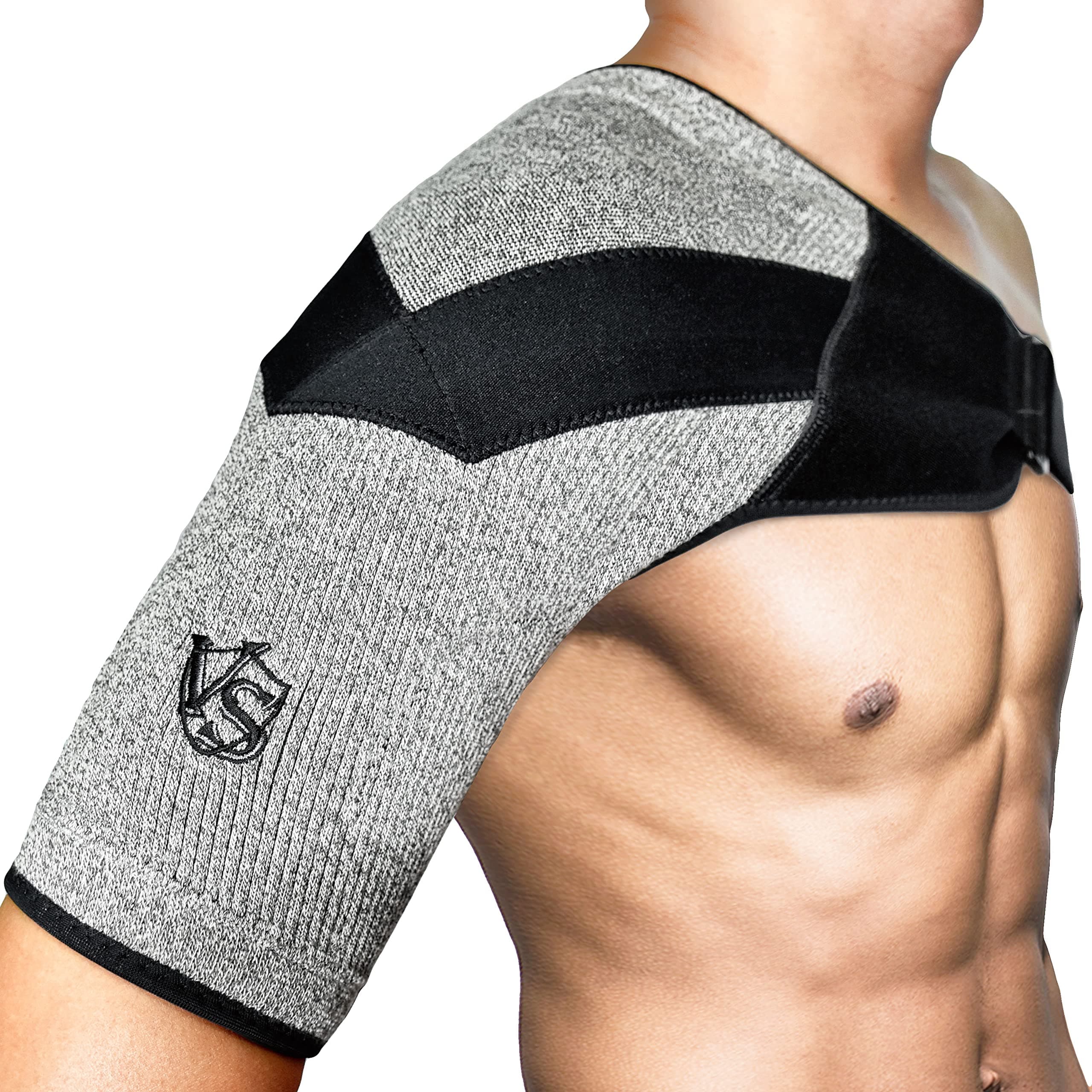 Vital Salveo Shoulder Brace Compression Sleeve Wrap with Support and Stability Breathable for Shoulder Pain Dislocated Rotator Cuff Tendinitis (1PC)