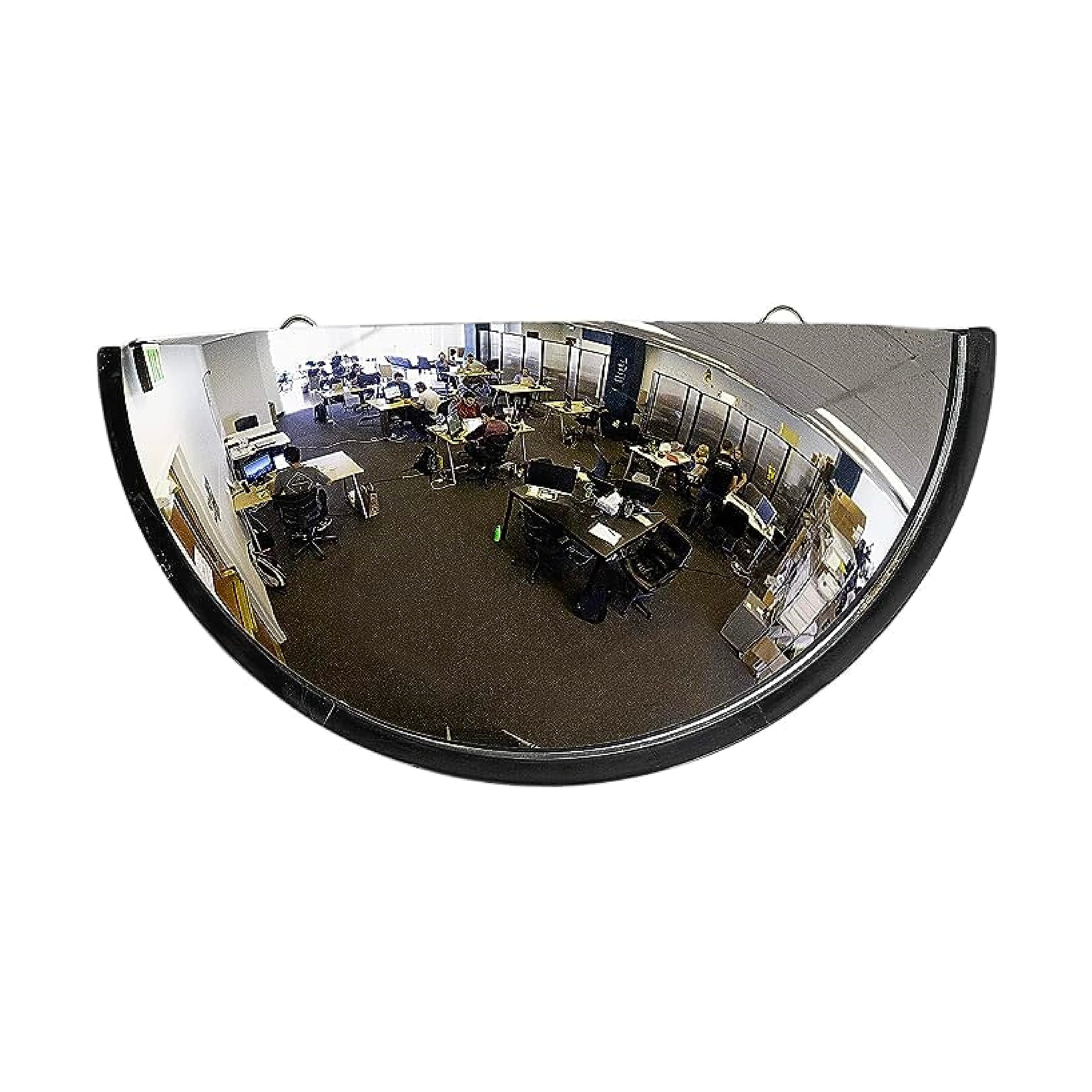 18” Acrylic Bubble Half Dome Mirror with Black Rim