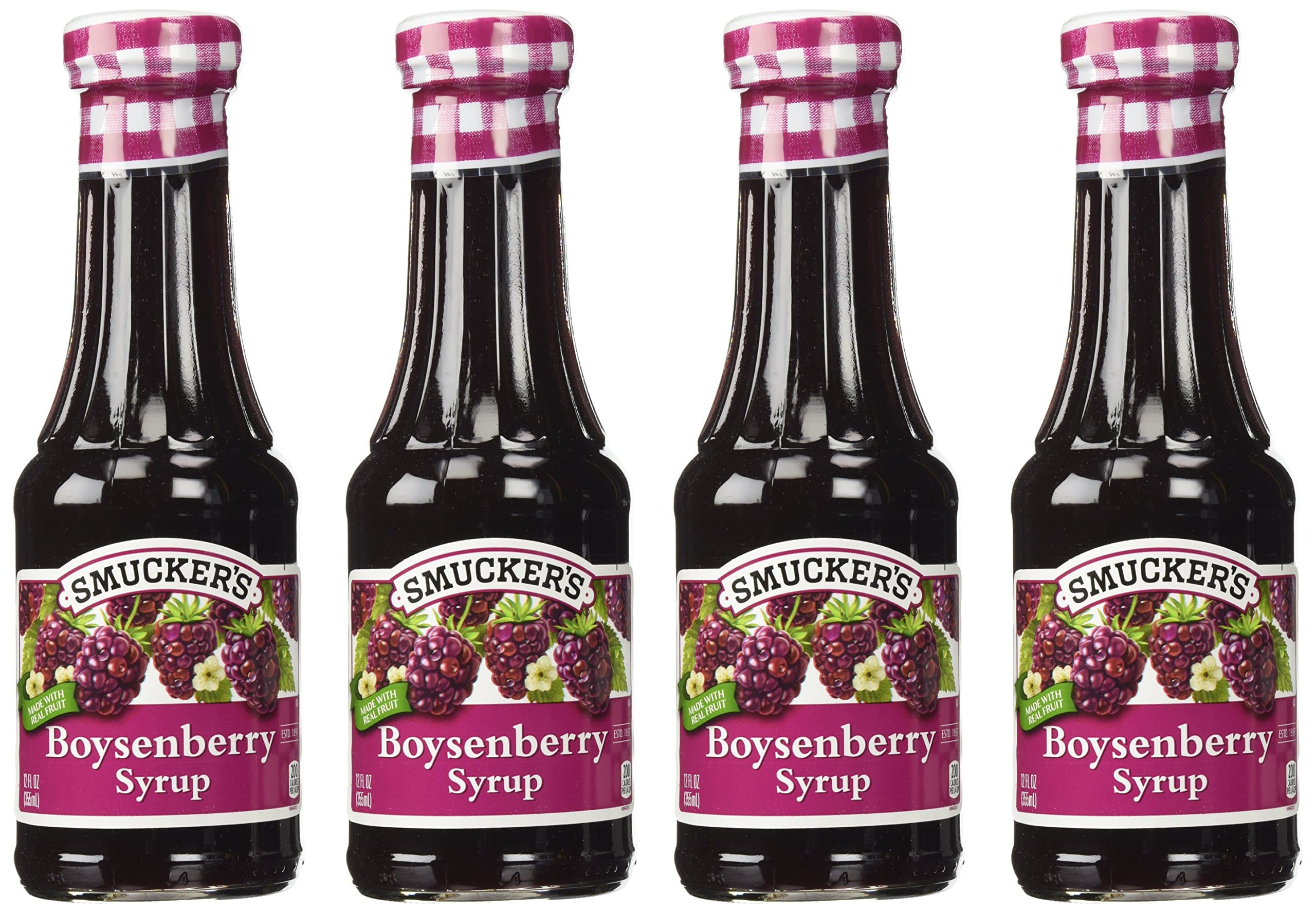 Smucker's BOYSENBERRY SYRUP 12oz Bottle (4 Pack)