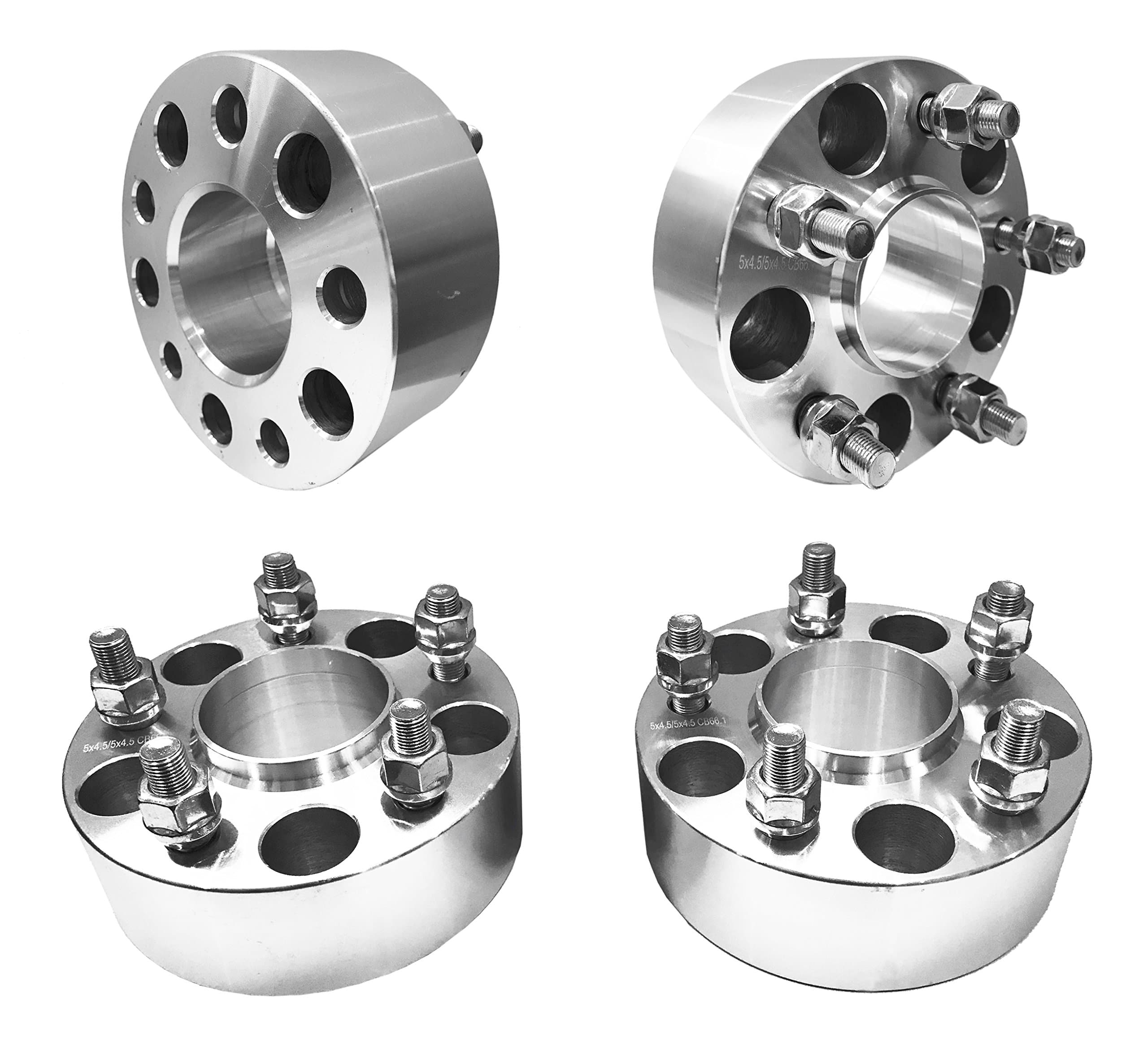 5x114.3 Hubcentric Wheel Spacers (2", Silver, 4PCS) 50.8mm (66.1mm bore, 12x1.25 Studs) 5 lug wheelspacer compatible with Infiniti G35, G37, EX35, EX37, FX35, Nissan 350Z, 370Z, Altima, Maxima, 240sx