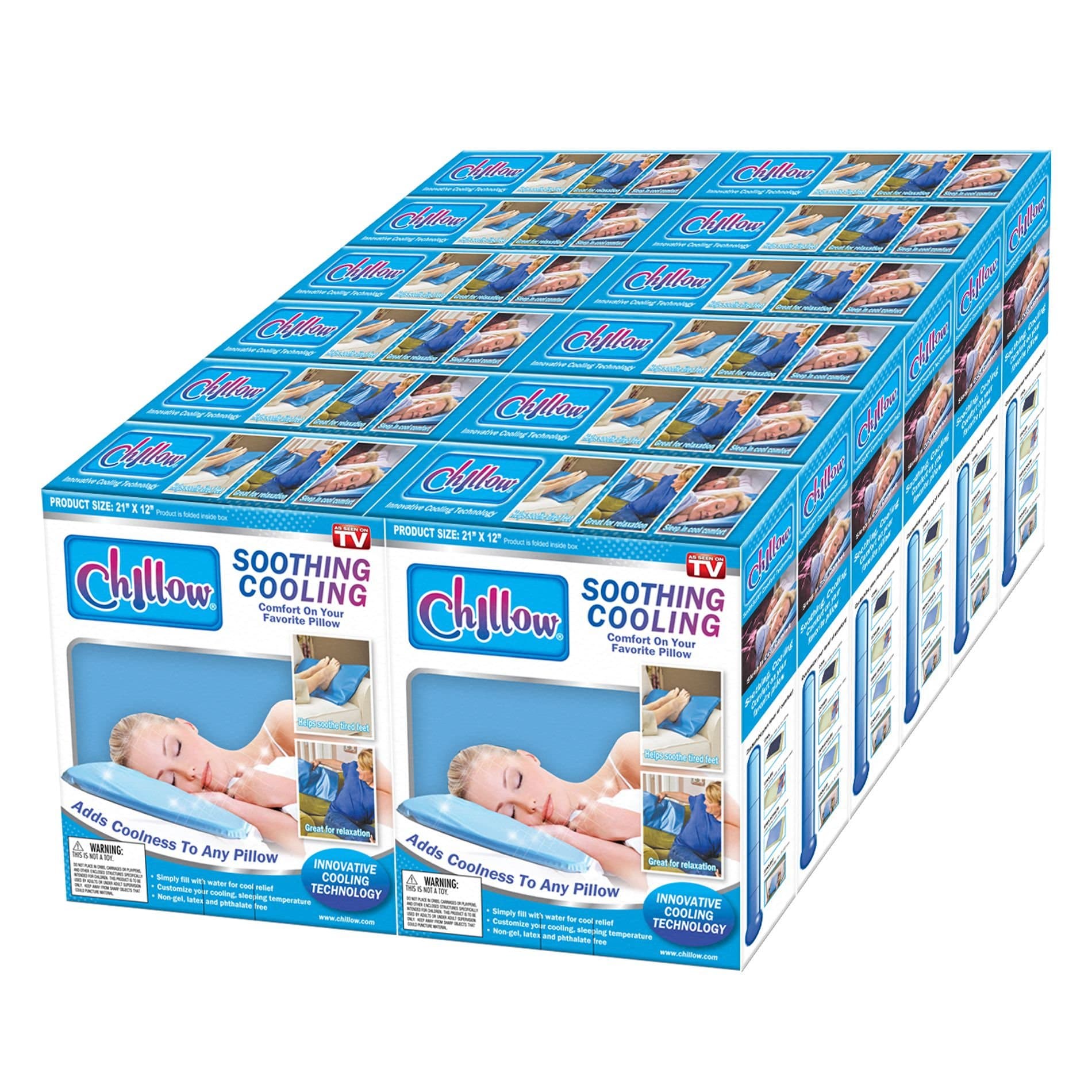 Chillow Cooling Pillow for a Relaxing, Restful Sleep - 12 Pack