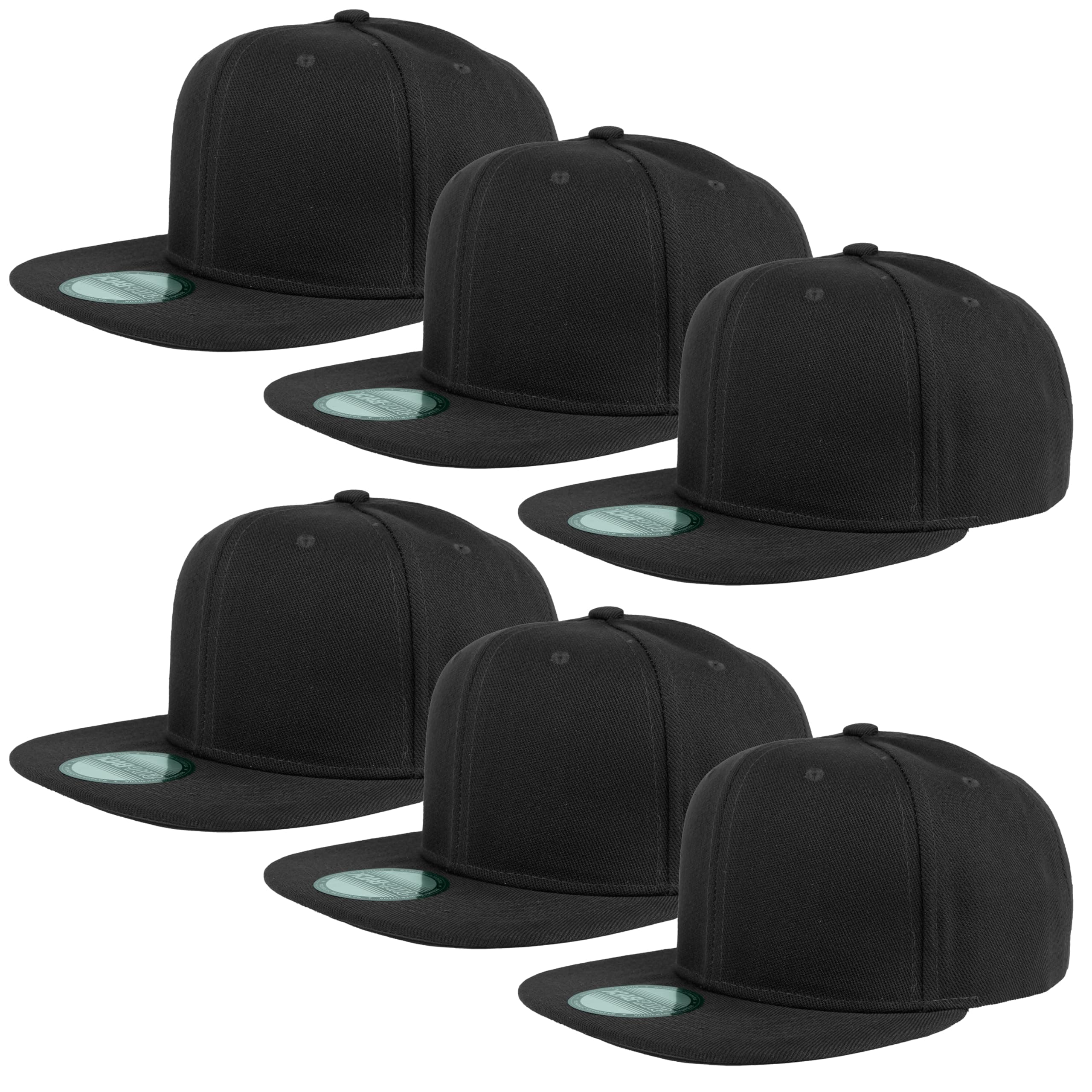 Gelante Plain Blank Flat Brim Adjustable Snapback Baseball Caps LOT 6 Pack