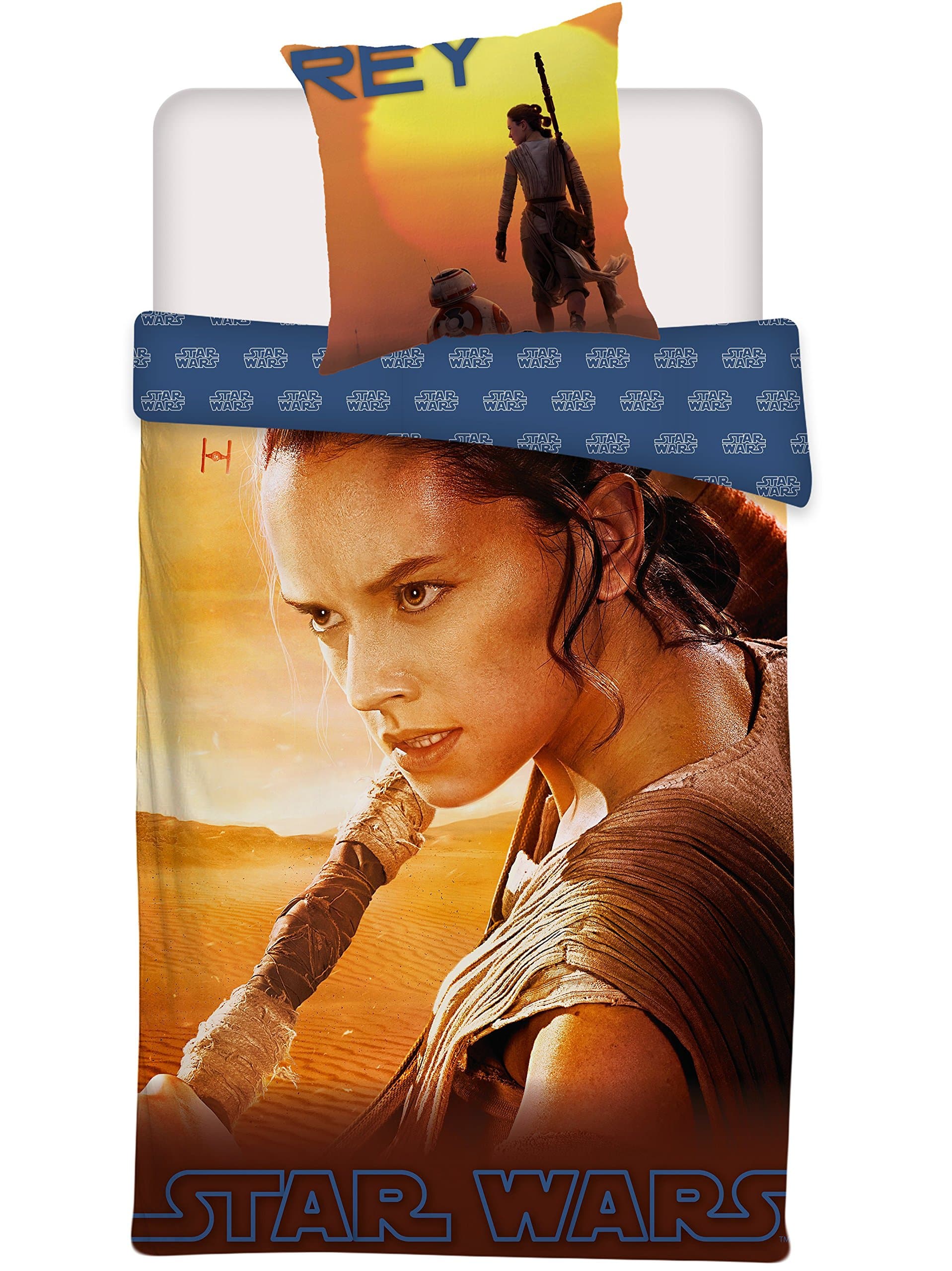 Star Wars Reversible Bed Linen Set 135 x 200 cm + 80 x 80 cm 100% Cotton Rey 556