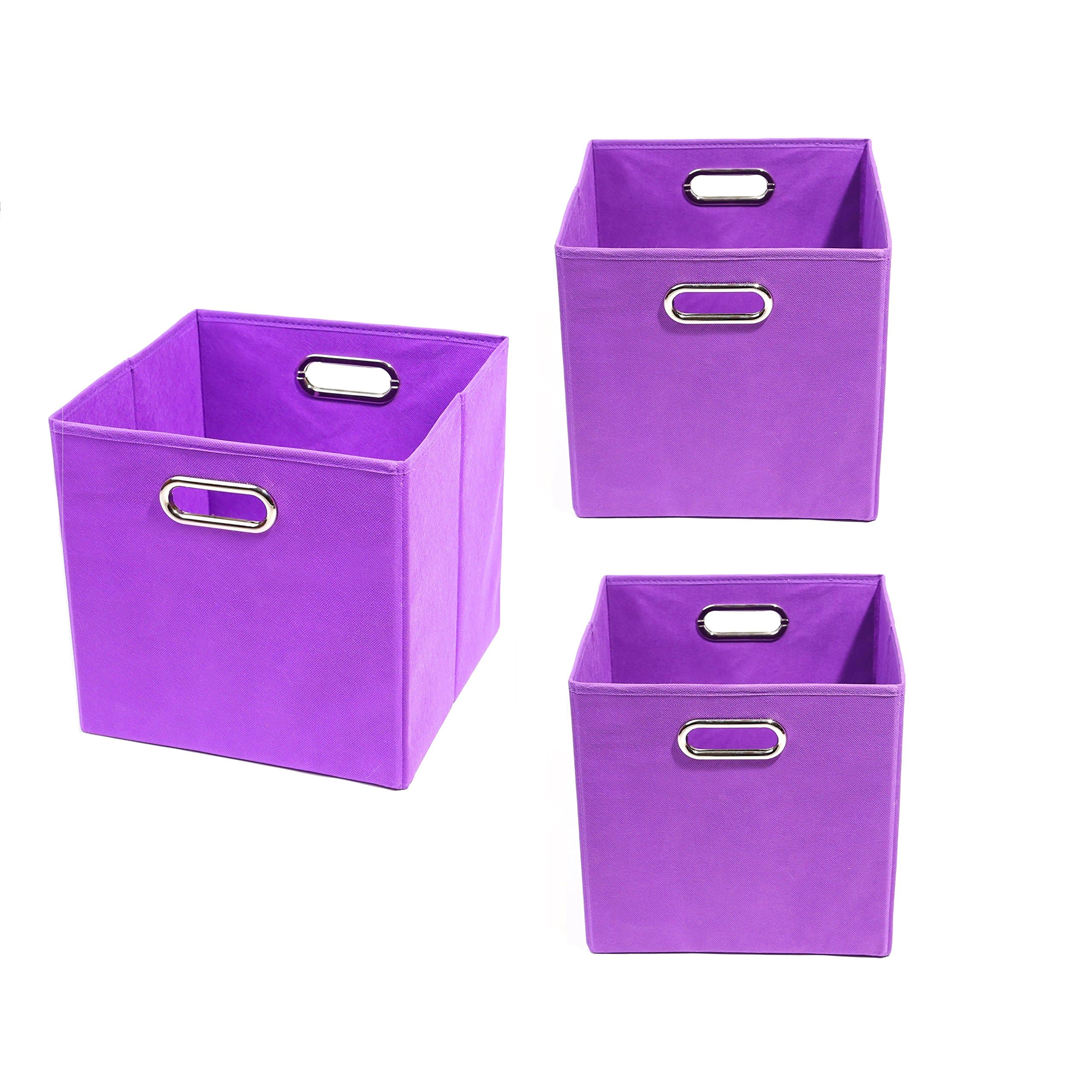Modern Littles Color Pop Organization Bundle-3 Storage Bins, Purple
