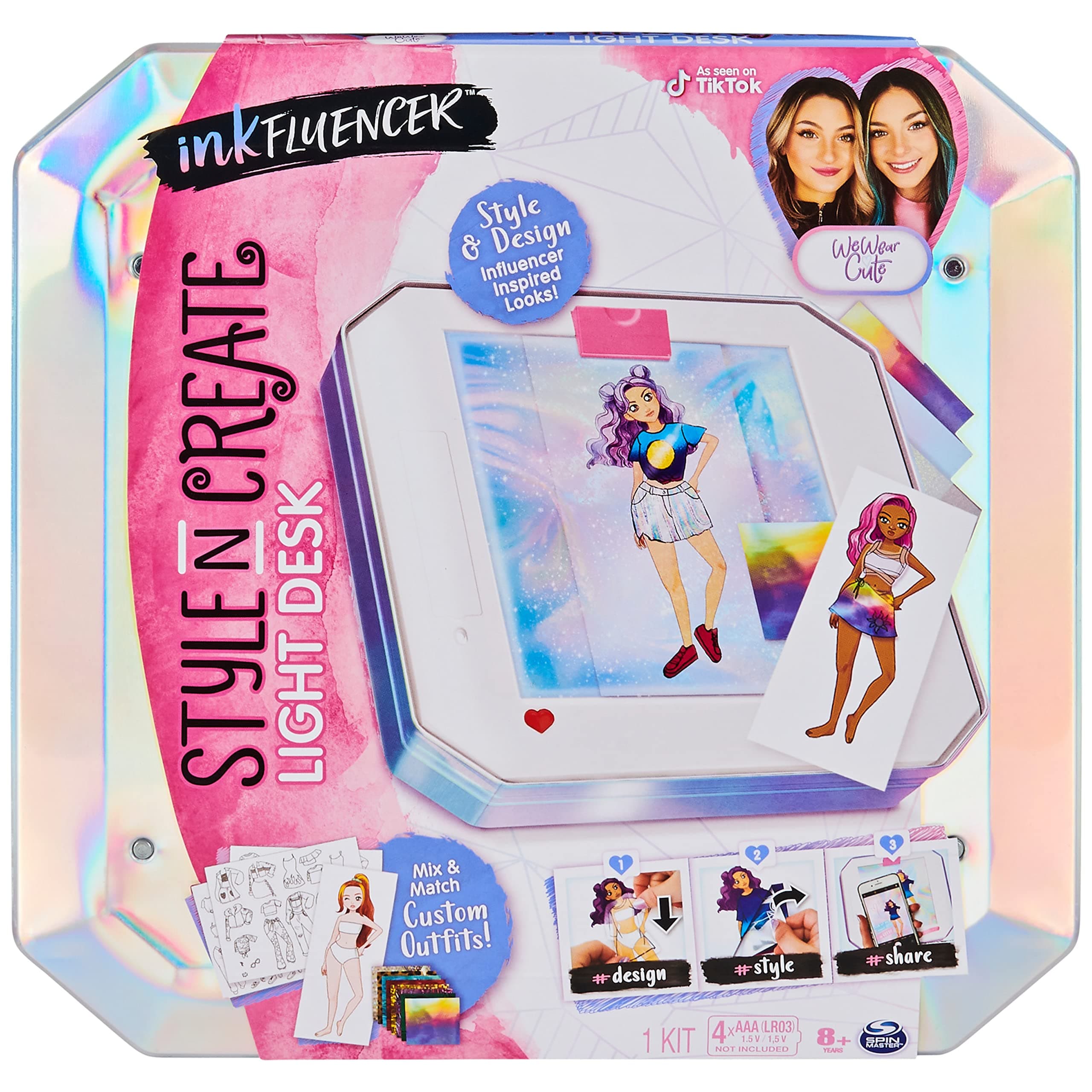 inkFluencer, We Wear Cute Style N Create Light Desk, Activity Kit to Create Customized Outfits