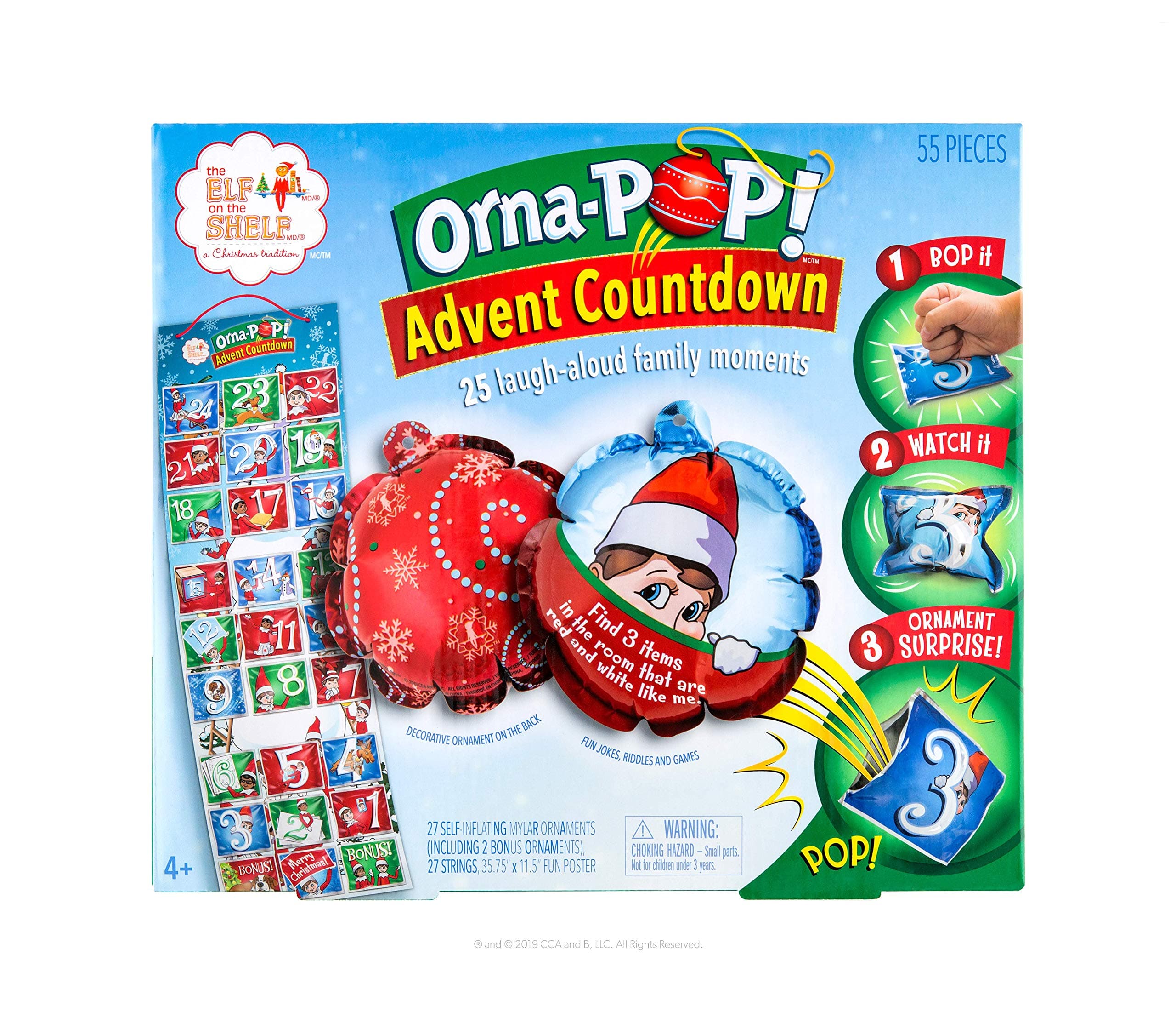 The Elf on the Shelf Orna-POP! ™ Advent Countdown | 2019 Kids Christmas Advent Calendars | Suitable Toy for Boys and Girls