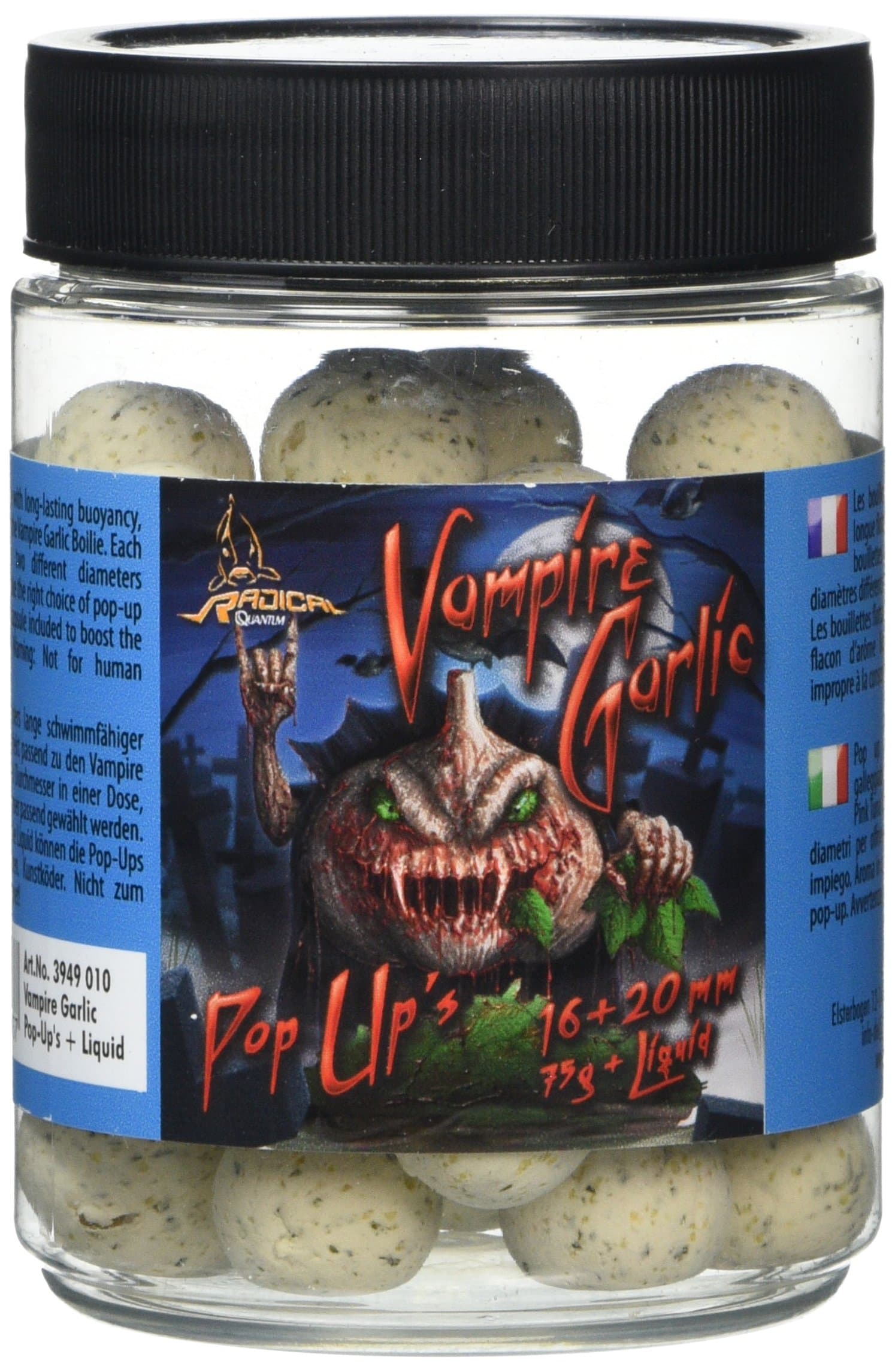 Quantum Radical Vampire Garlic Ground Bait Pop Up Boilies - Multicoloured, 16+20 mm