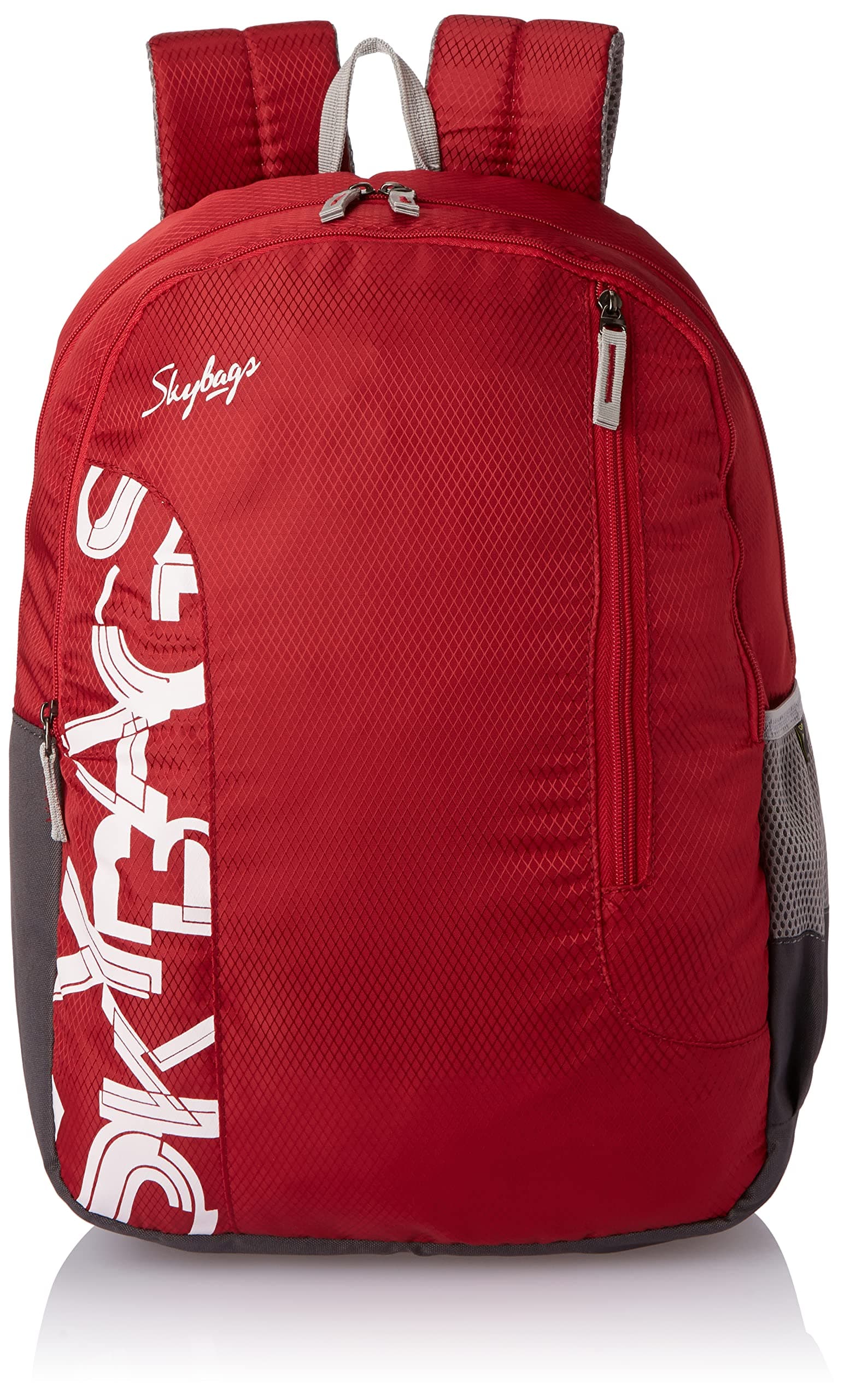 Skybags Casual Backpack 28L, 2 Main Compartments, Bottle Pocket, Front Pocket, Padded Shoulder Strap, Red, One Size, backpack