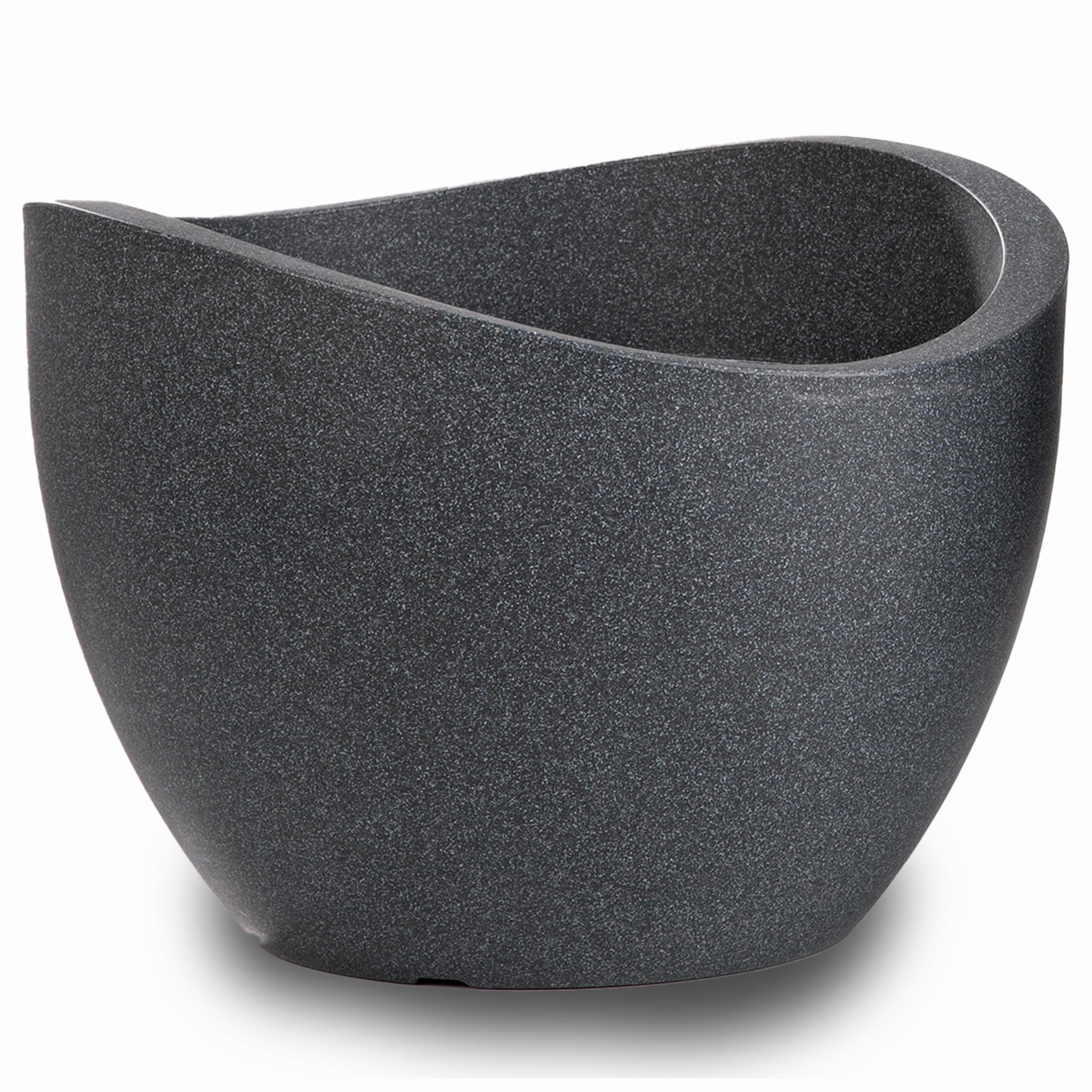 ScheurichWave Globe, Planter made of Plastic, Black-Granite, 50 cm diameter, 37 cm height, 37 l Vol.