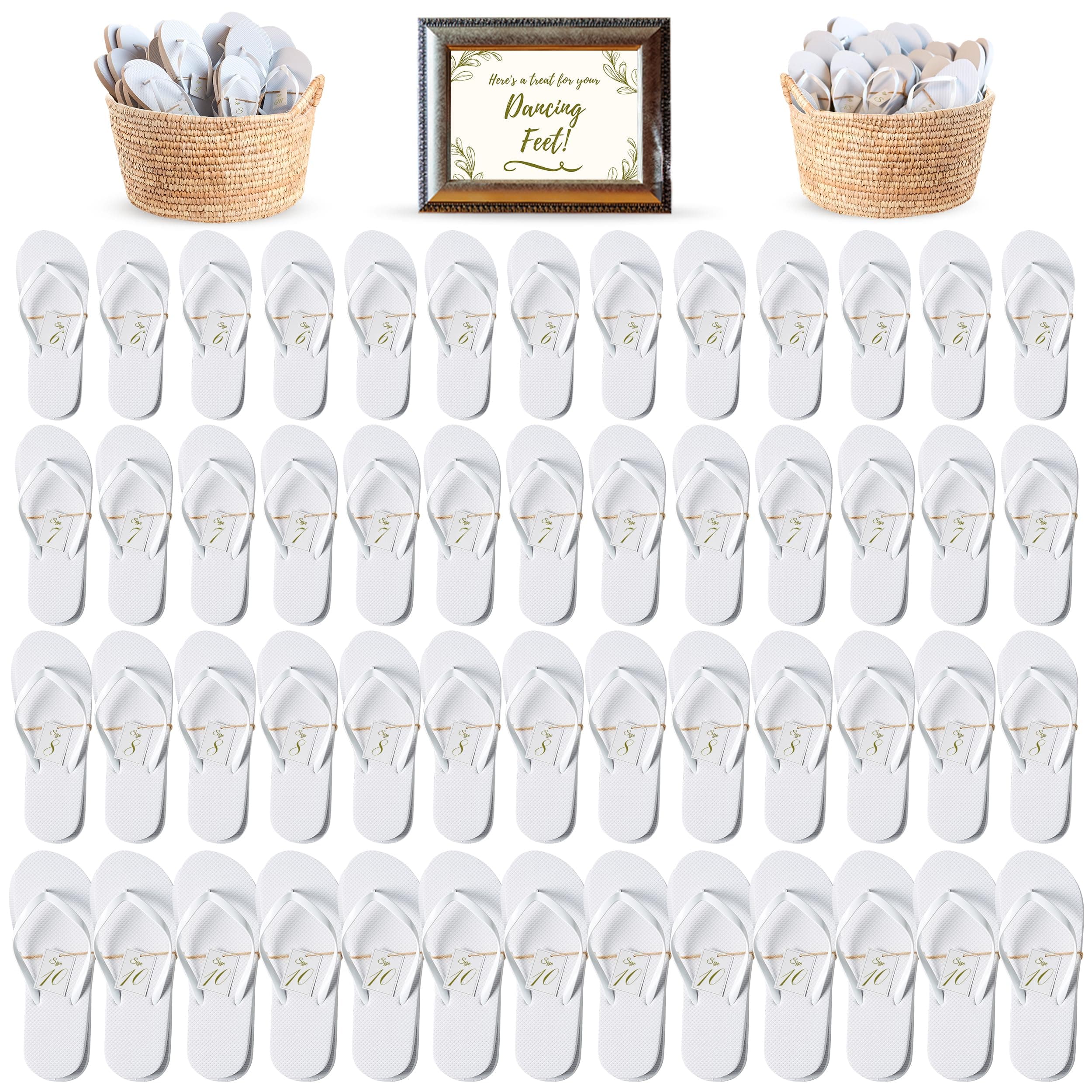 Bulk Flip Flops For Wedding Guests | 52 Pack Wholesale Wedding Sandals