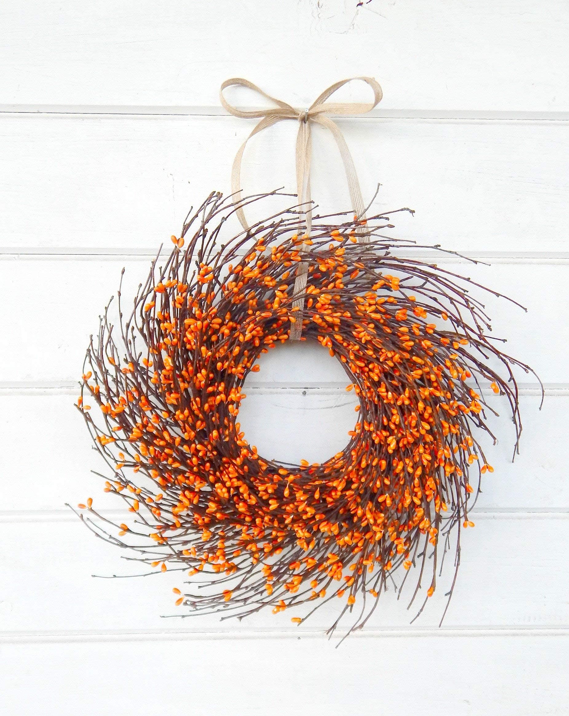 Mini Wreath-Fall Wreath-Window Wreath-Fall Decor-Autumn Wreath-ORANGE Wreath-Twig Wreath, Farmhouse Wreath, Farmhouse Decor, Thanksgiving Wreath, Door Wreath, Housewarming Gift-Halloween Wreath-Gift