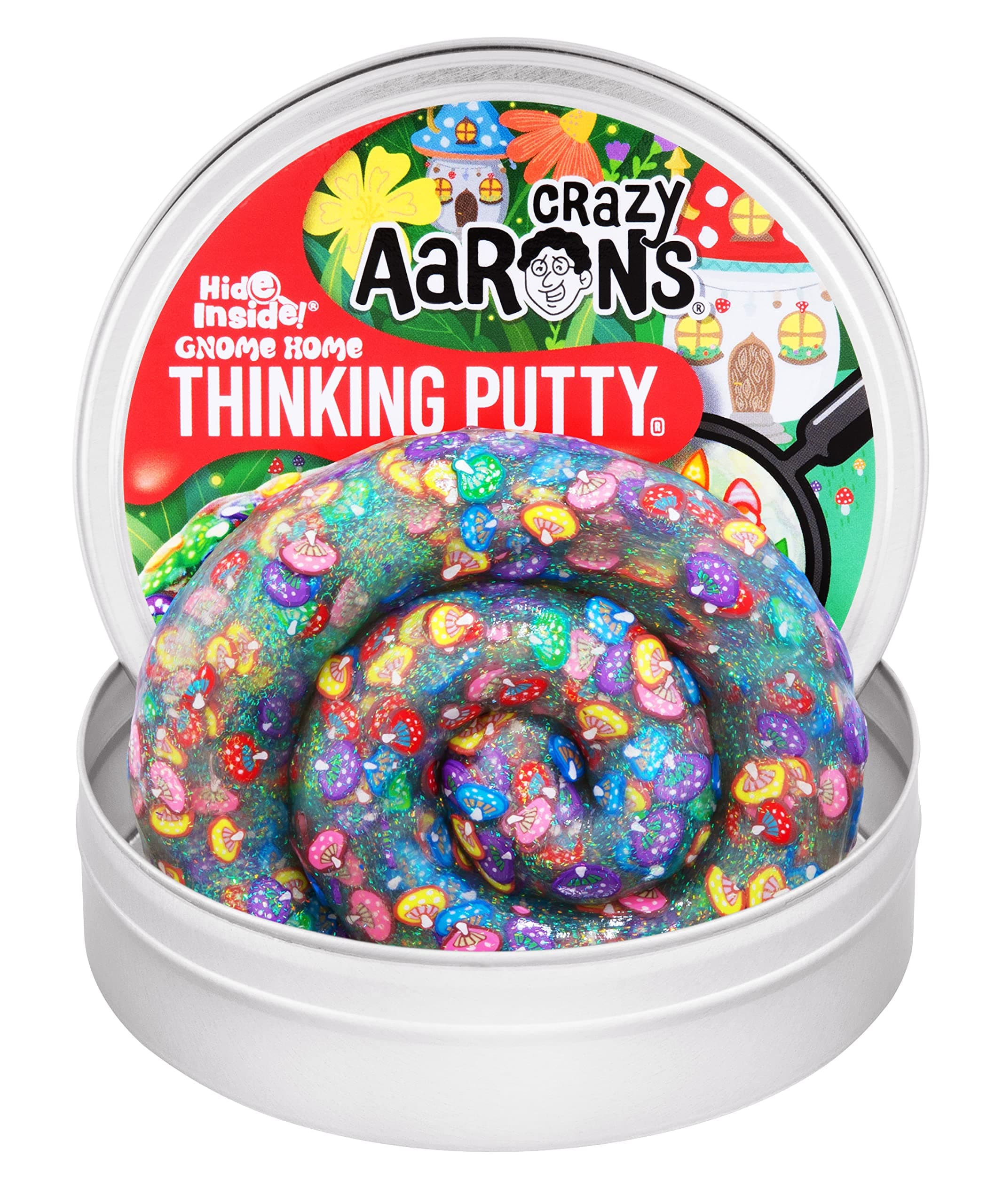 Crazy Aaron's Thinking Putty - Gnome Home - Multi-Color Sensory Putty for Kids and Grown ups in a 4" Tin - Creative and Endless Fun, Stress Relief Therapy Toys, Never Dries Out - Made in USA