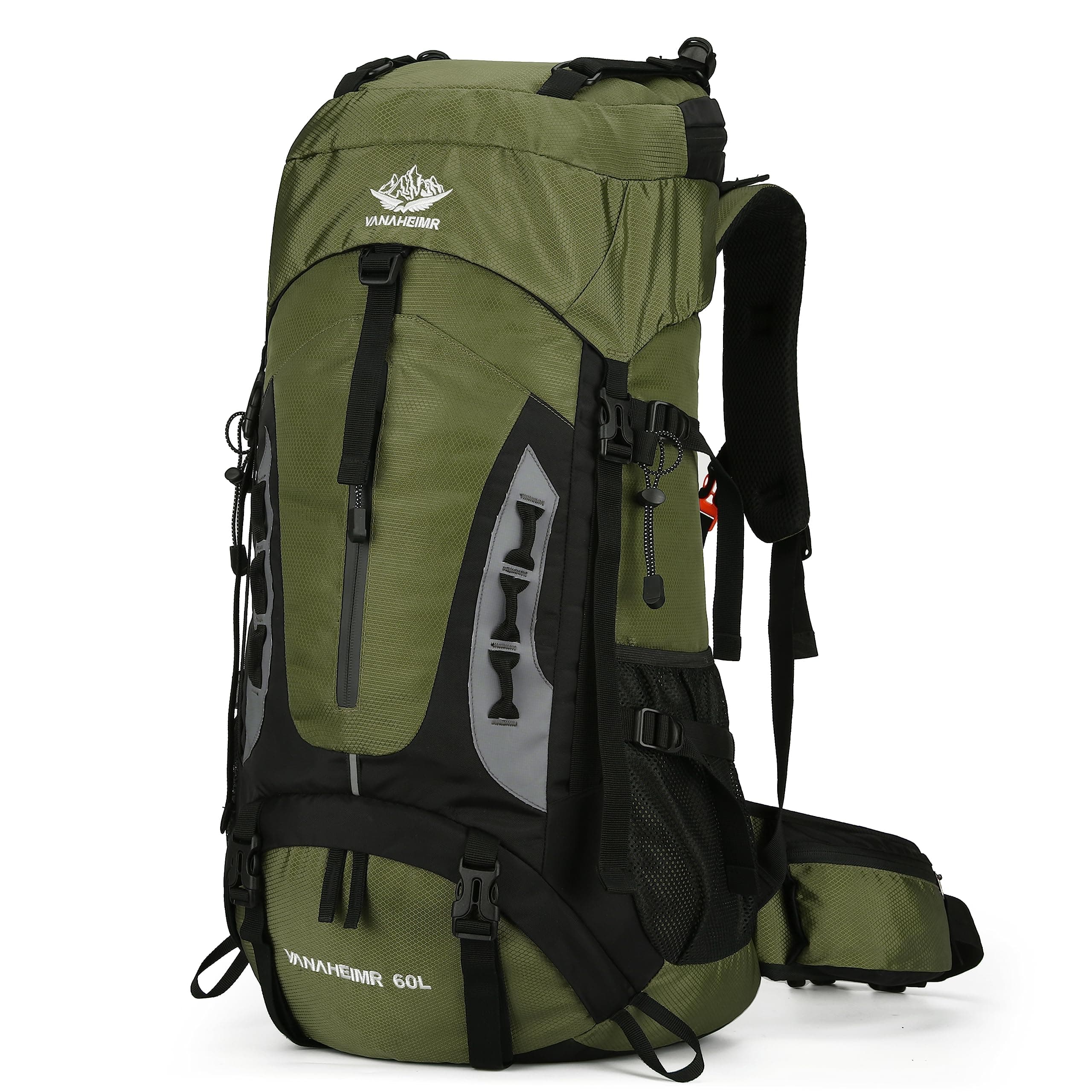 Esup 60L Hiking Backpack Men Camping Backpack with rain cover Lightweight Backpacking Backpack Travel Backpack (Army Green)