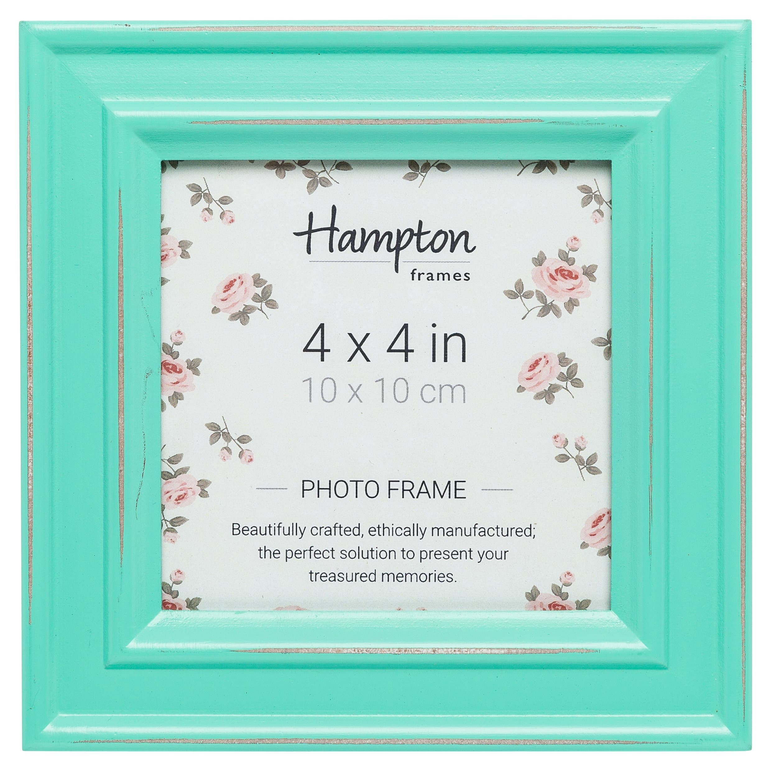Hampton Frames PALOMA Distressed Square Picture Photo Frame Mint Green 4x4 (10x10cm) PAL301944GRN