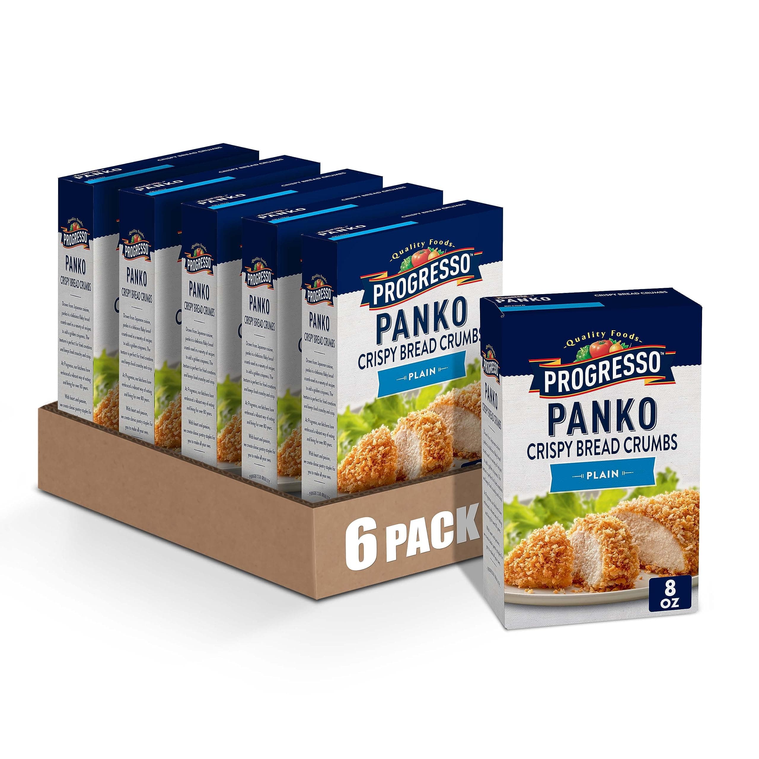 Progresso Panko Crispy Bread Crumbs, Plain, 8 ounces (Pack of 6)
