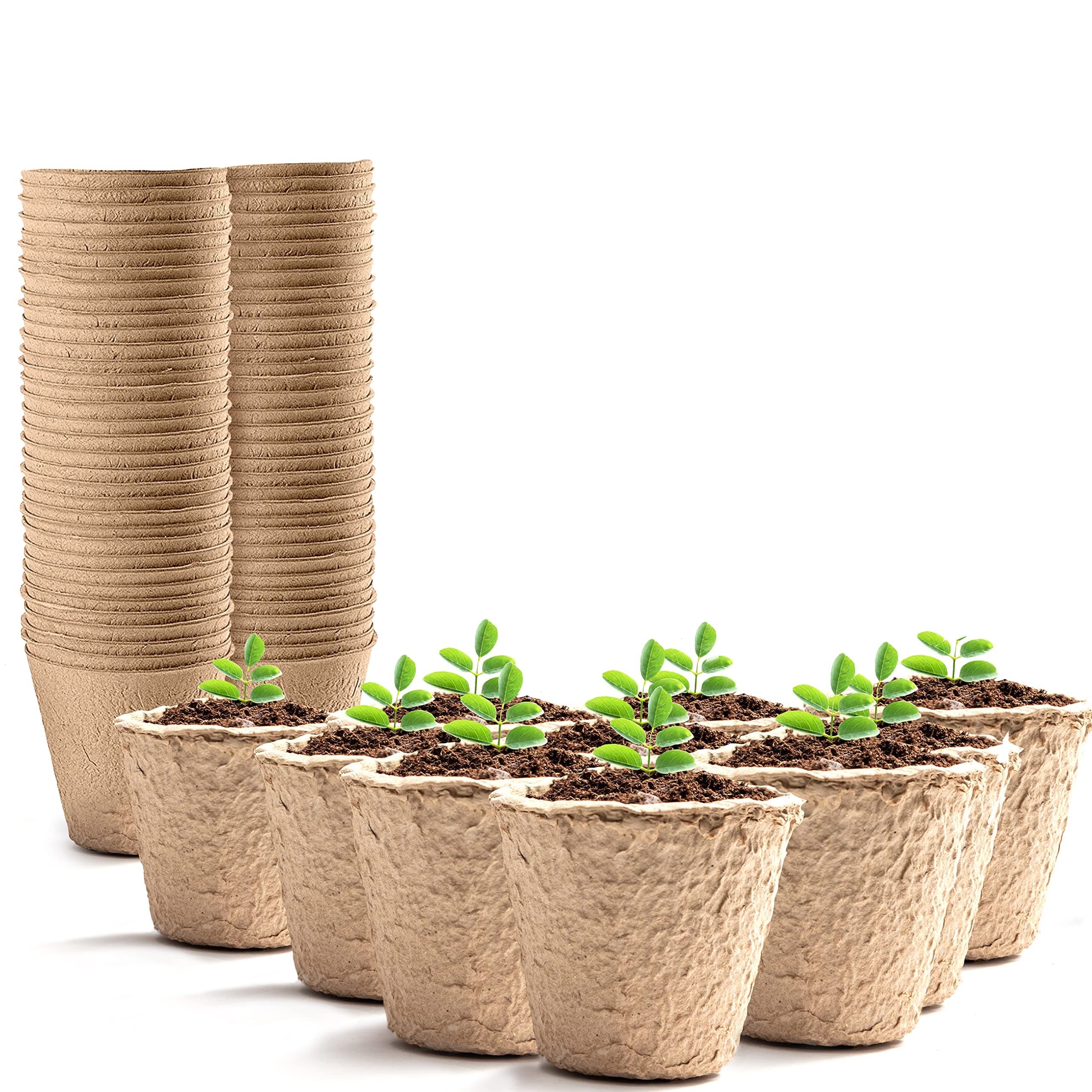 Keplin 96 Pack Biodegradable Planting Pots for Seeds 5x6cm, Compostable Seed Pots for Seedling Growth, Small Plant Pots For Easy Transplant, Eco-Friendly Choice for Garden, Greenhouse
