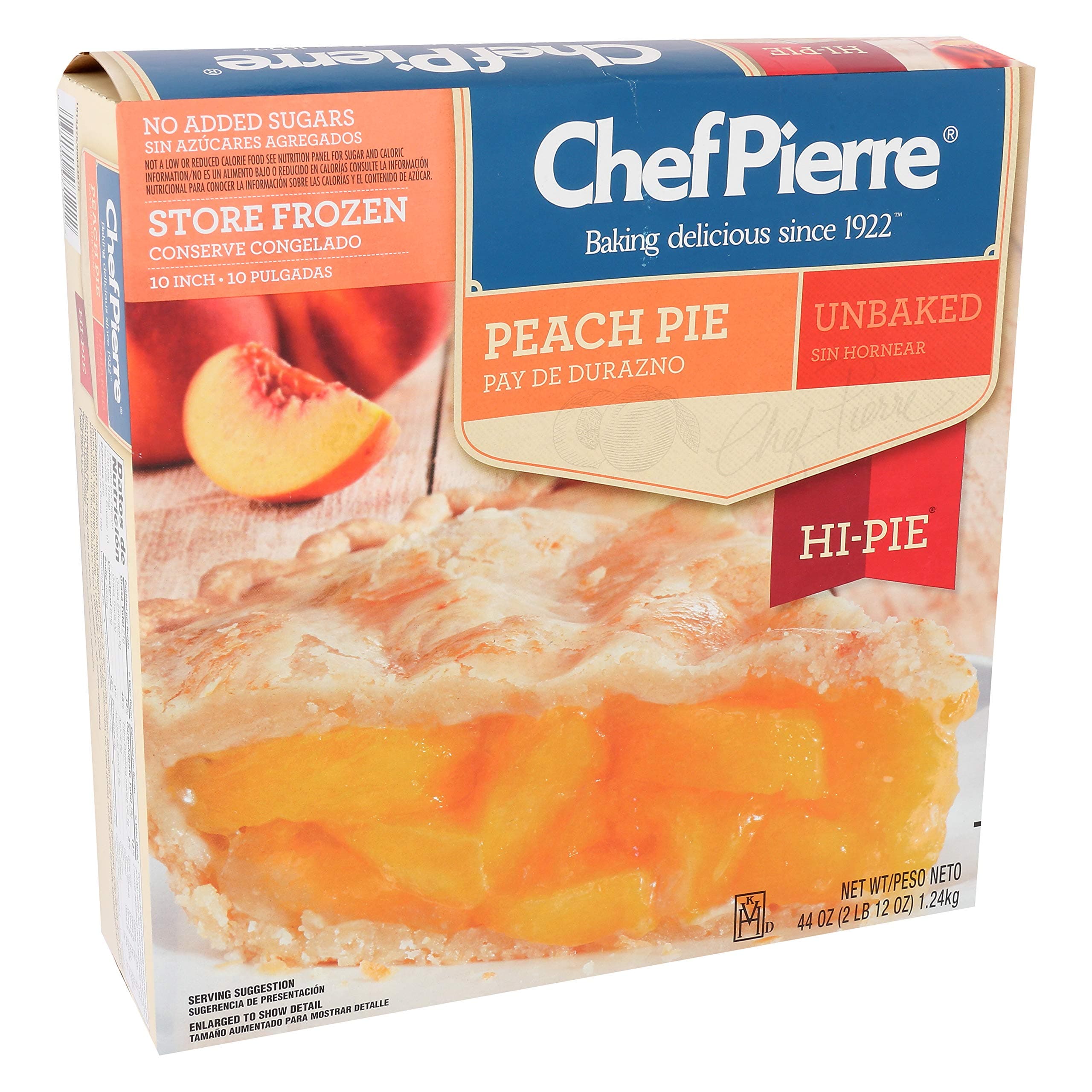 Sara LeeChef Pierre Peach High Pie, 44 Ounce -- 6 per case.