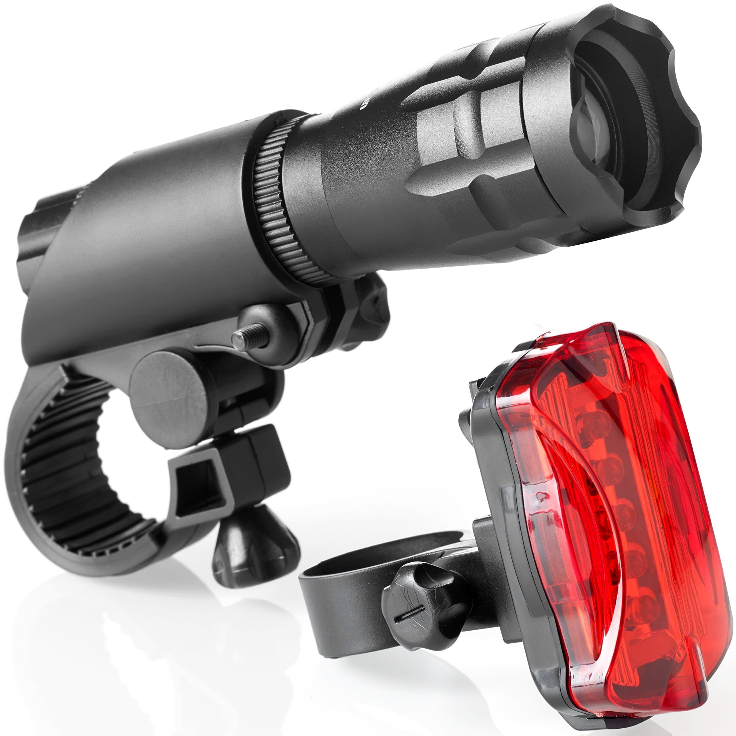 Team Obsidian: Bike Lights Set - Super Bright Front and Back LED Lights for Your Bicycle - Easy to Mount Bike Headlight and Tail Light for Night Riding - Front and Rear Light Fits All Bikes