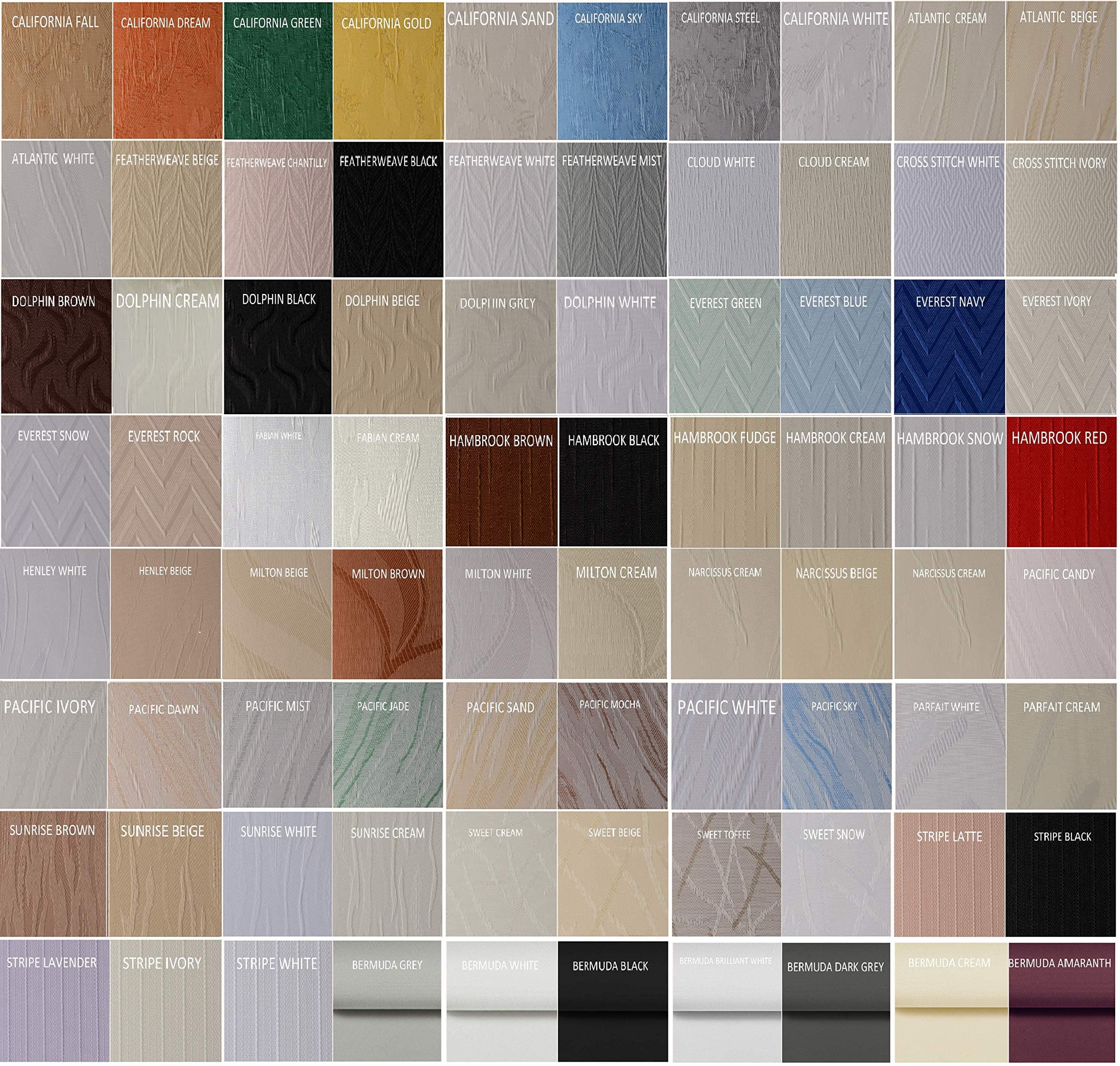 Made To Measure Vertical Blind Replacement Slats 89mm Wide Pack Of 25