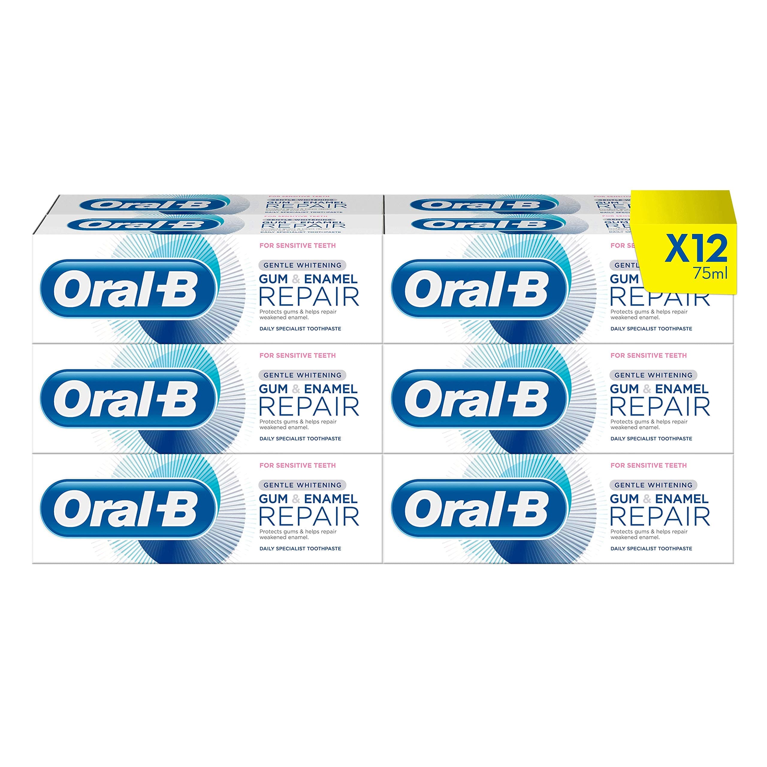Oral-B Pro-Science Advanced Gum & Enamel, 900 ml (75 ml x 12) Pro-Repair Fresh White Toothpaste