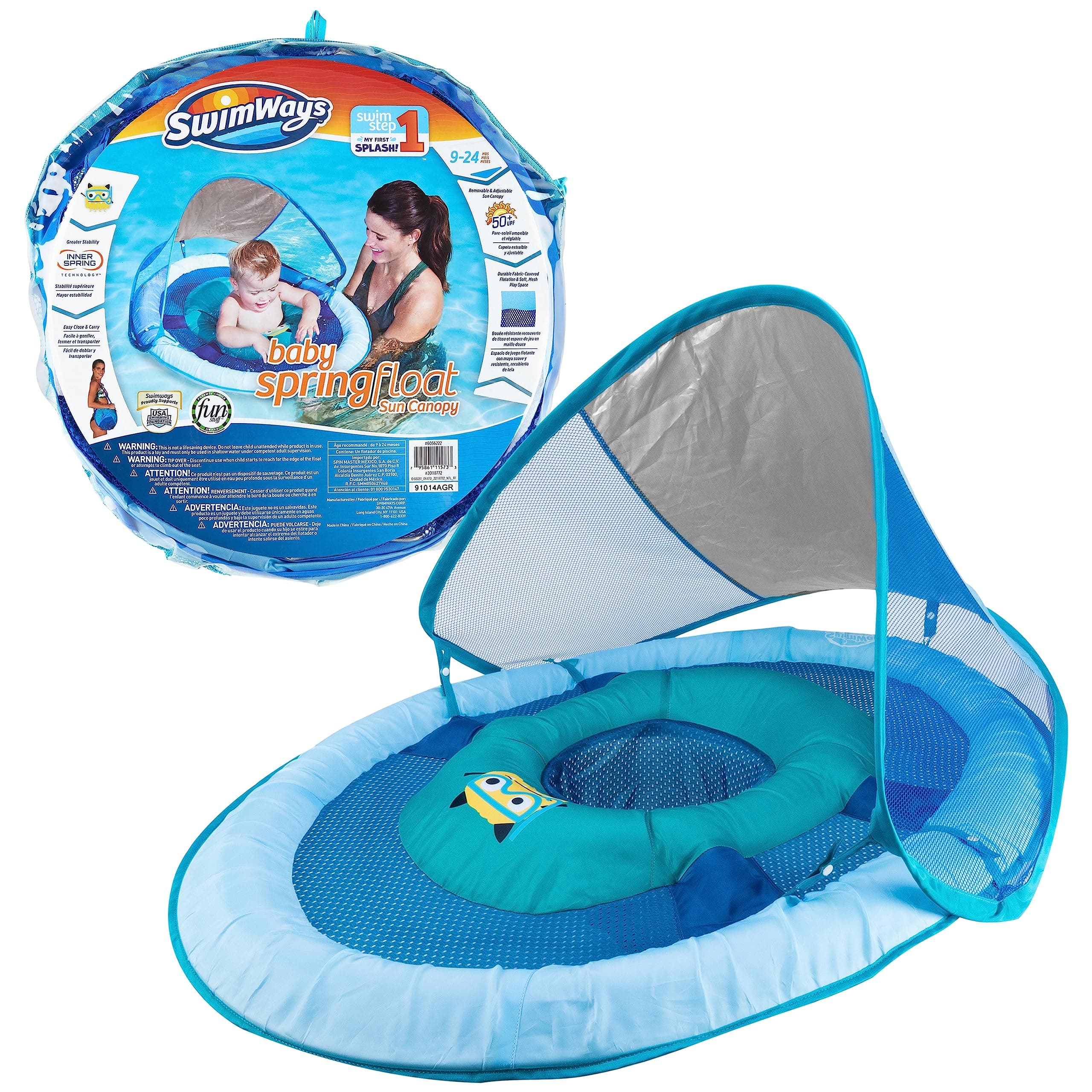 SwimWays Baby Spring Float w/ Canopy - Blue