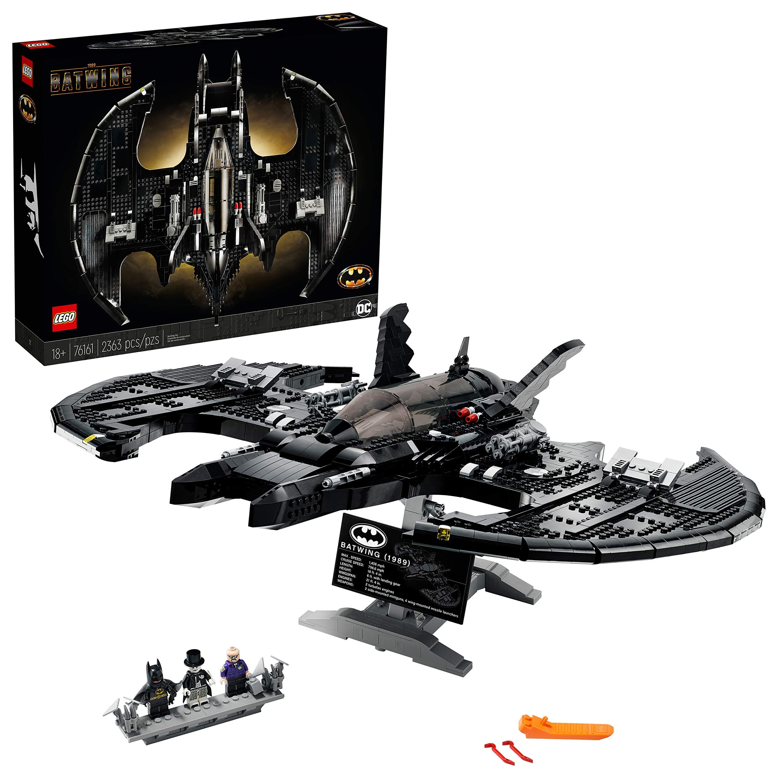 DC Batman 1989 Batwing 76161 Building Kit,Multicolor, 2363 Pcs