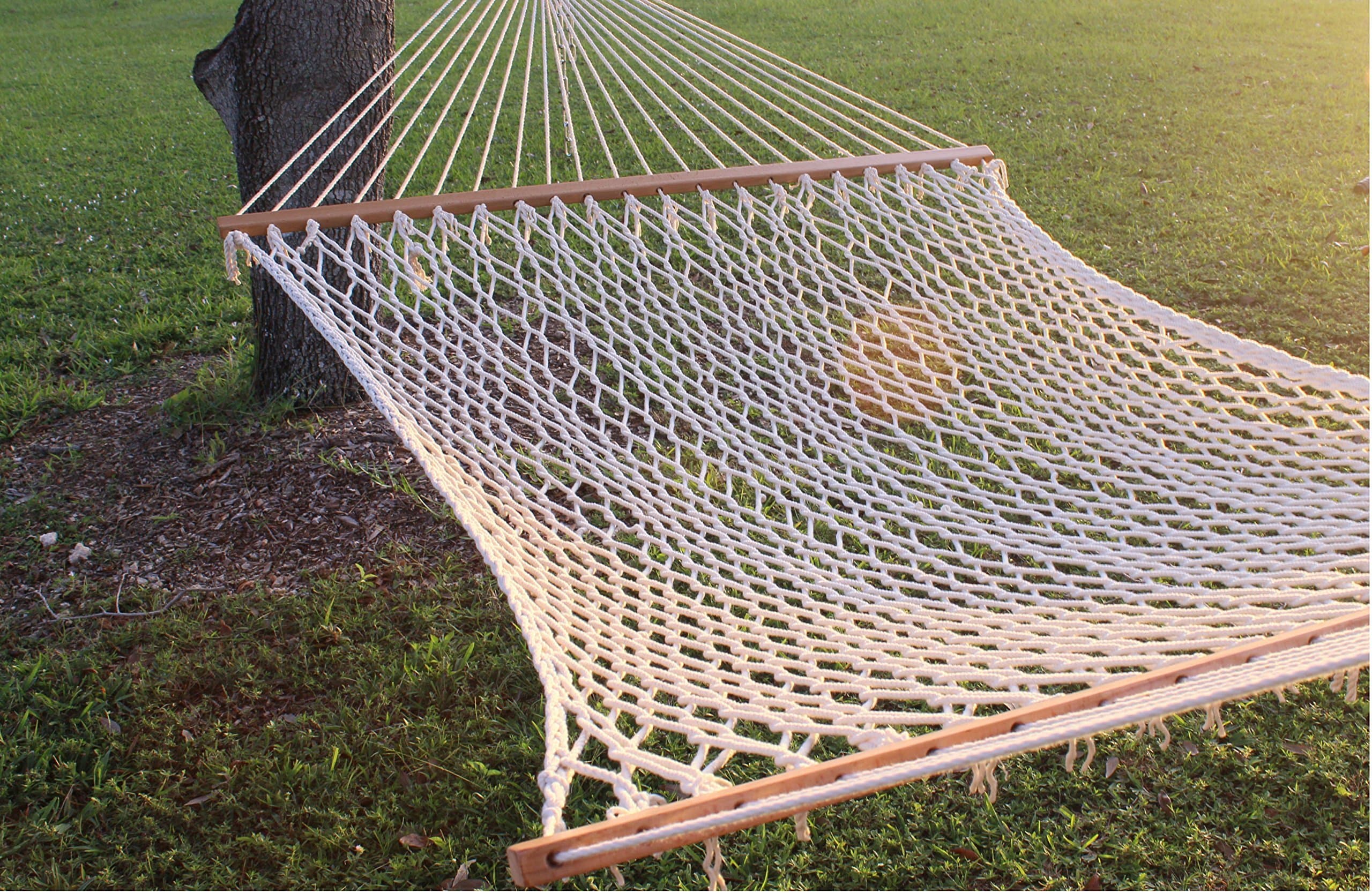 Hammock 59" Double Wide Soft Cotton Rope That Accomodates for Two - Great Yard, Beach, Camping, Outdoor, and Indoor 2 Person
