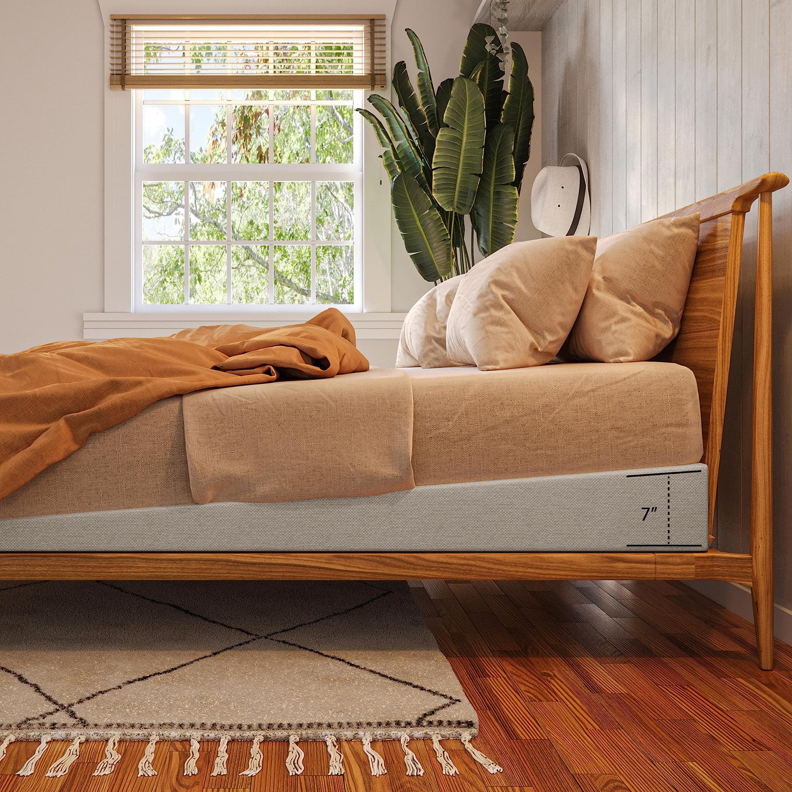 Avana Mattress Elevator with Polycotton Covers - Under Bed 7-Inch Incline Foam Lift, Multiple Colors, King Size