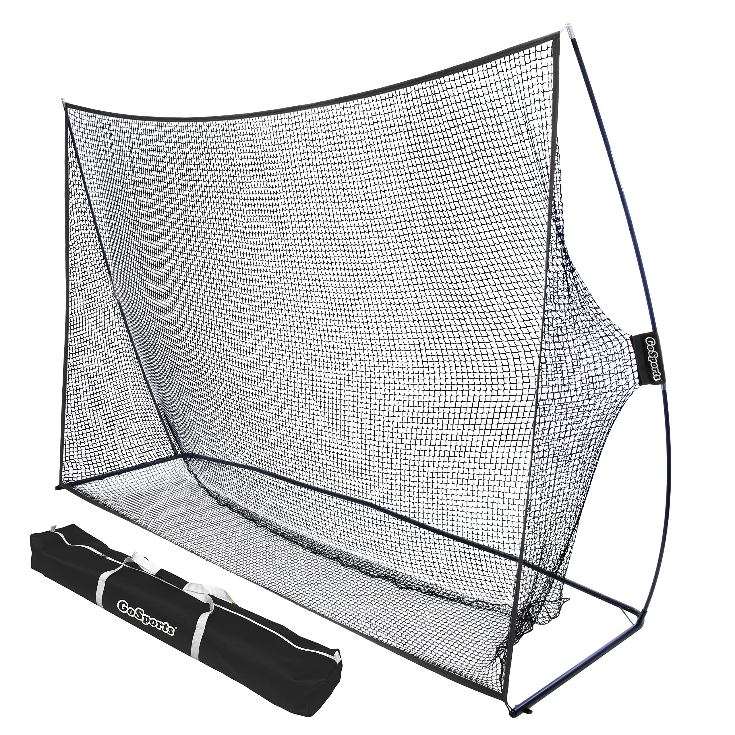 GoSports 10 ft x 7 ft Golf Practice Hitting Net - Personal Driving Range for Indoor or Outdoor Use - Designed by Golfers for Golfers - Black