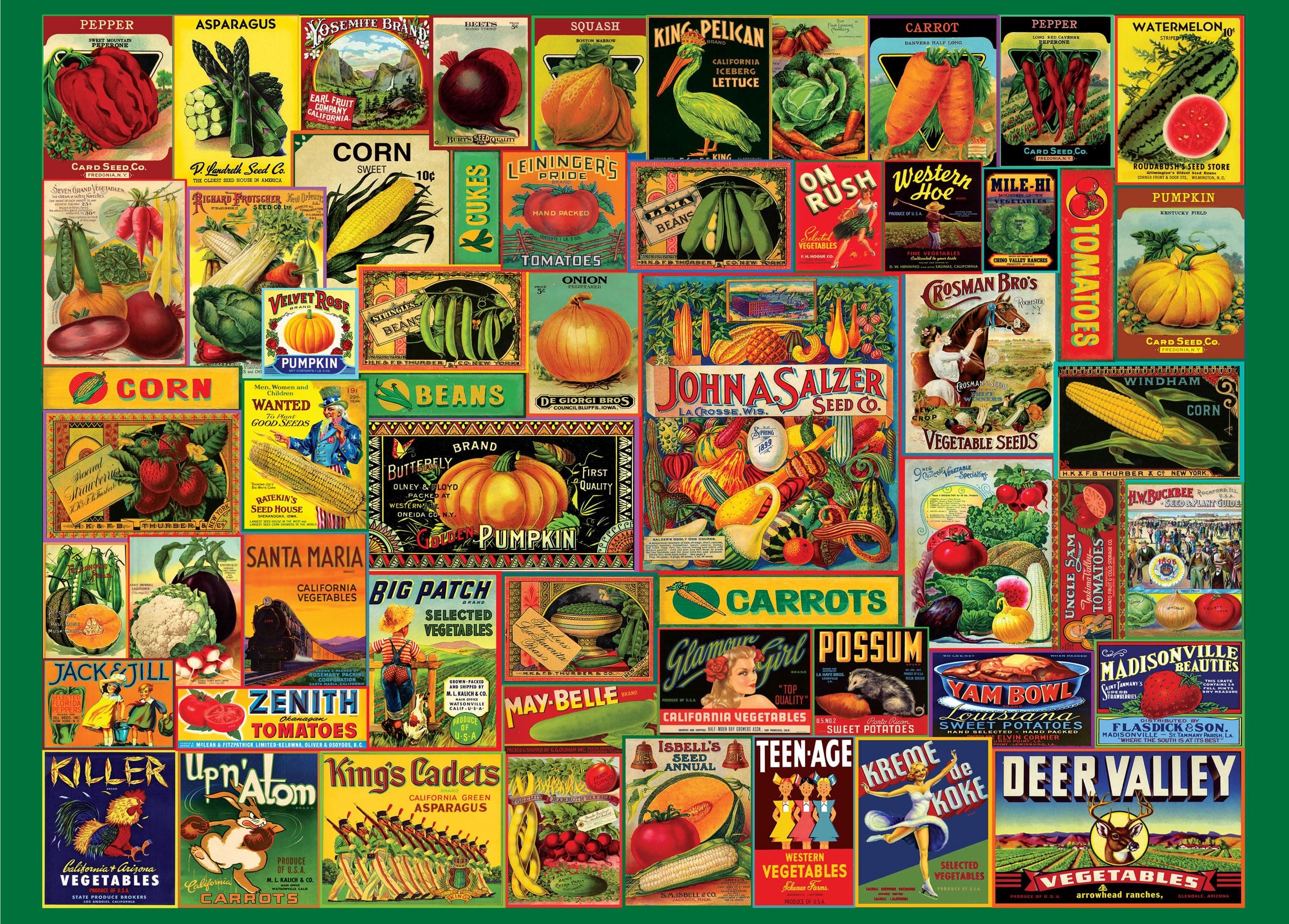 Peter Pauper Press Vintage Seed Packets Jigsaw Puzzle: 1000 Pieces, White