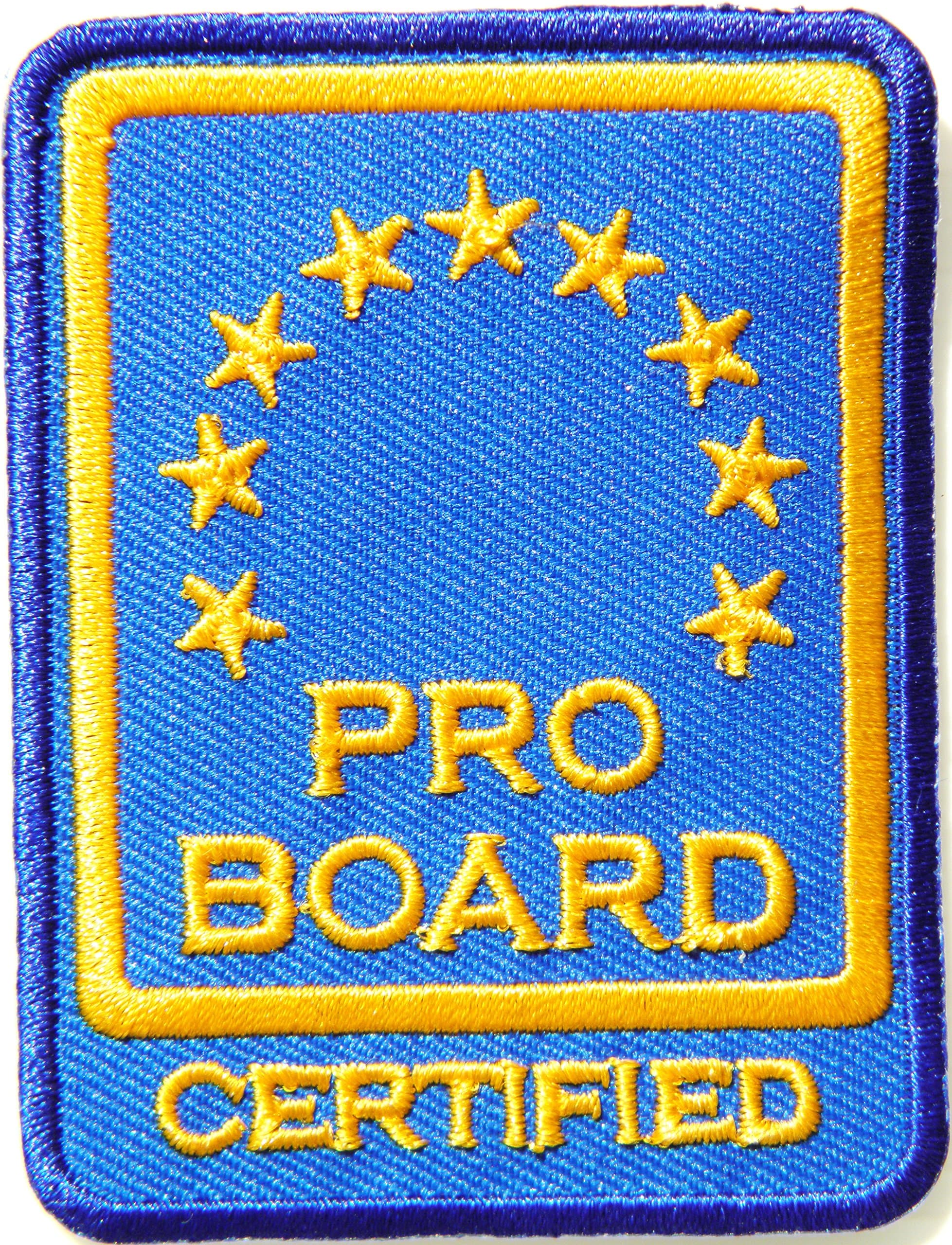 PRO Board Certified Logo Fire Service T Shirt Jacket Uniform Patch Iron on Embroidered Sign Badge Costume