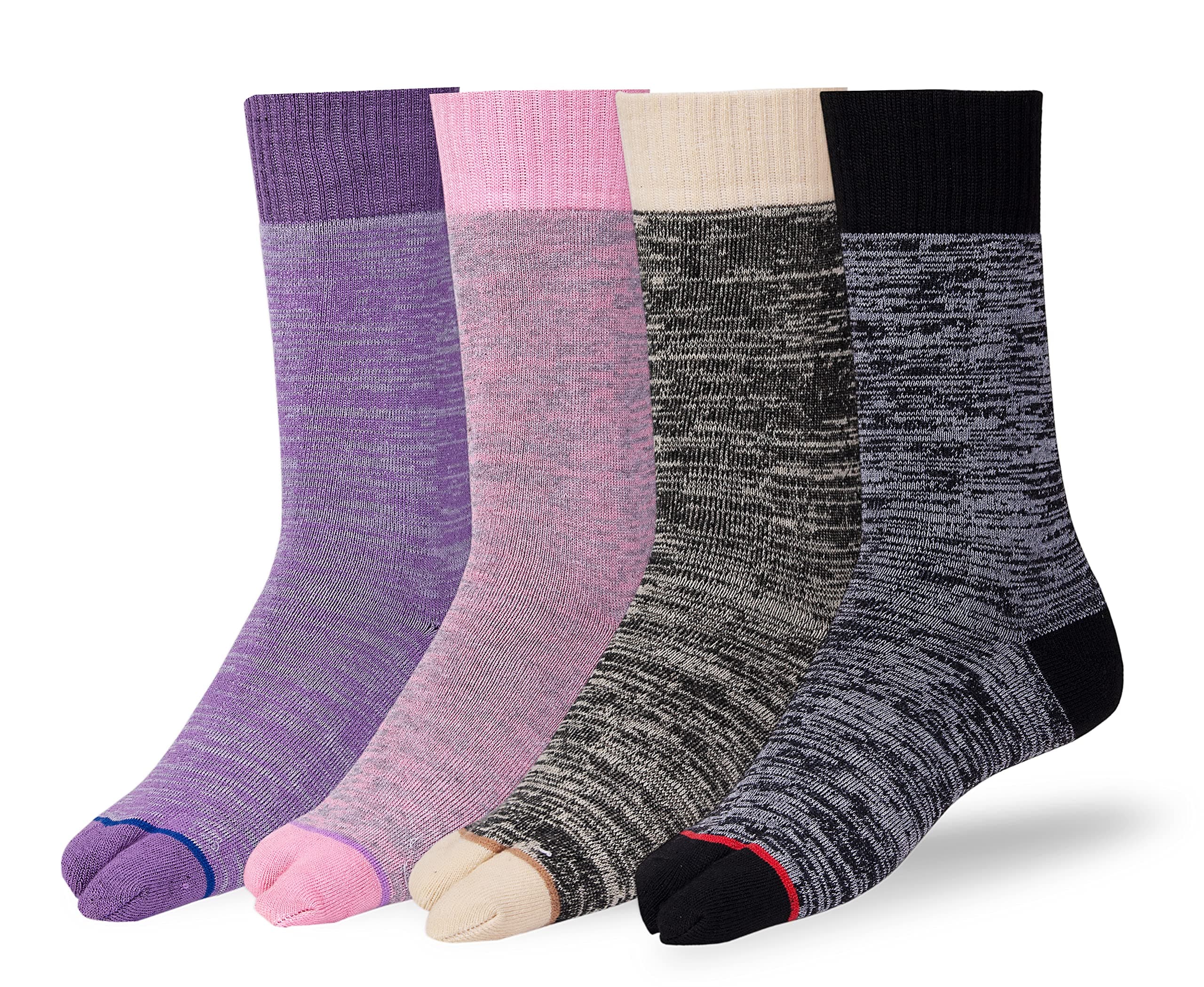 RC. ROYAL CLASS Soft & Thick Warm Calf Length Woolen Thumb Thermal Socks For Women, Pack of 4, Multicolored, Terry/Towel Cushioned Winter Wear Socks