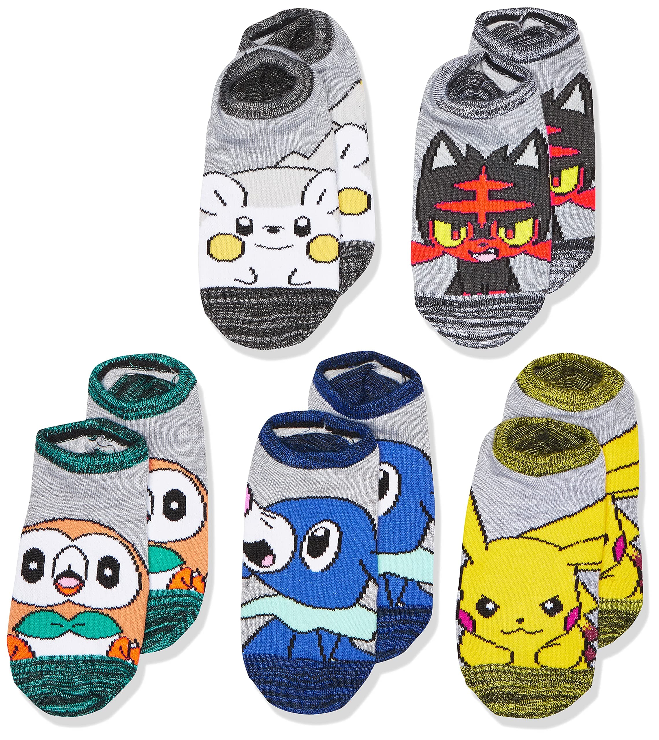 Pokemon Boys' 5-Pack No Show Socks