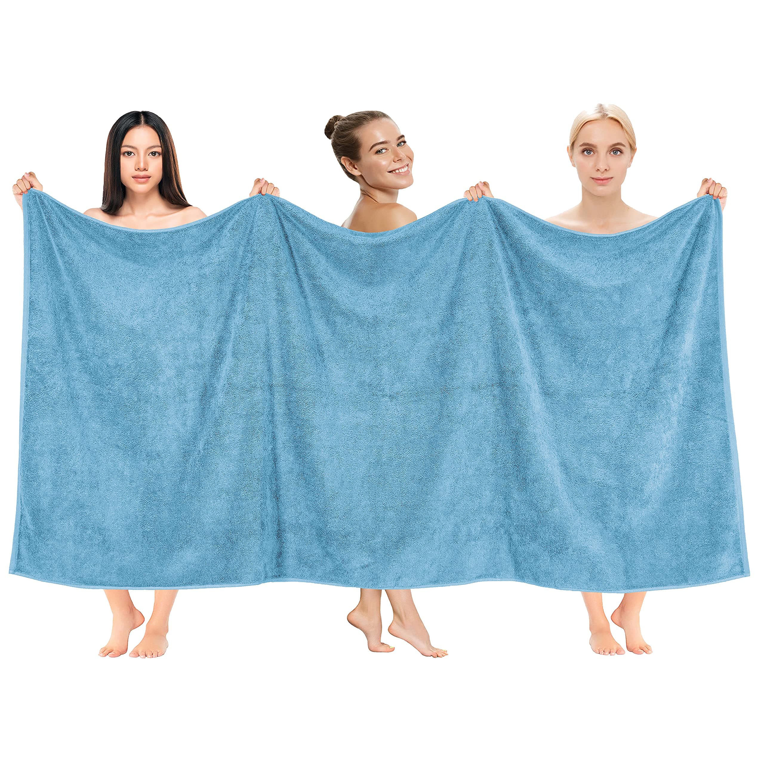 Cotton Paradise, 100% Cotton 40x80 Oversized Bath Sheet, Extra Large Turkish Bath Towels for Bathroom, Sky Blue Bathsheet