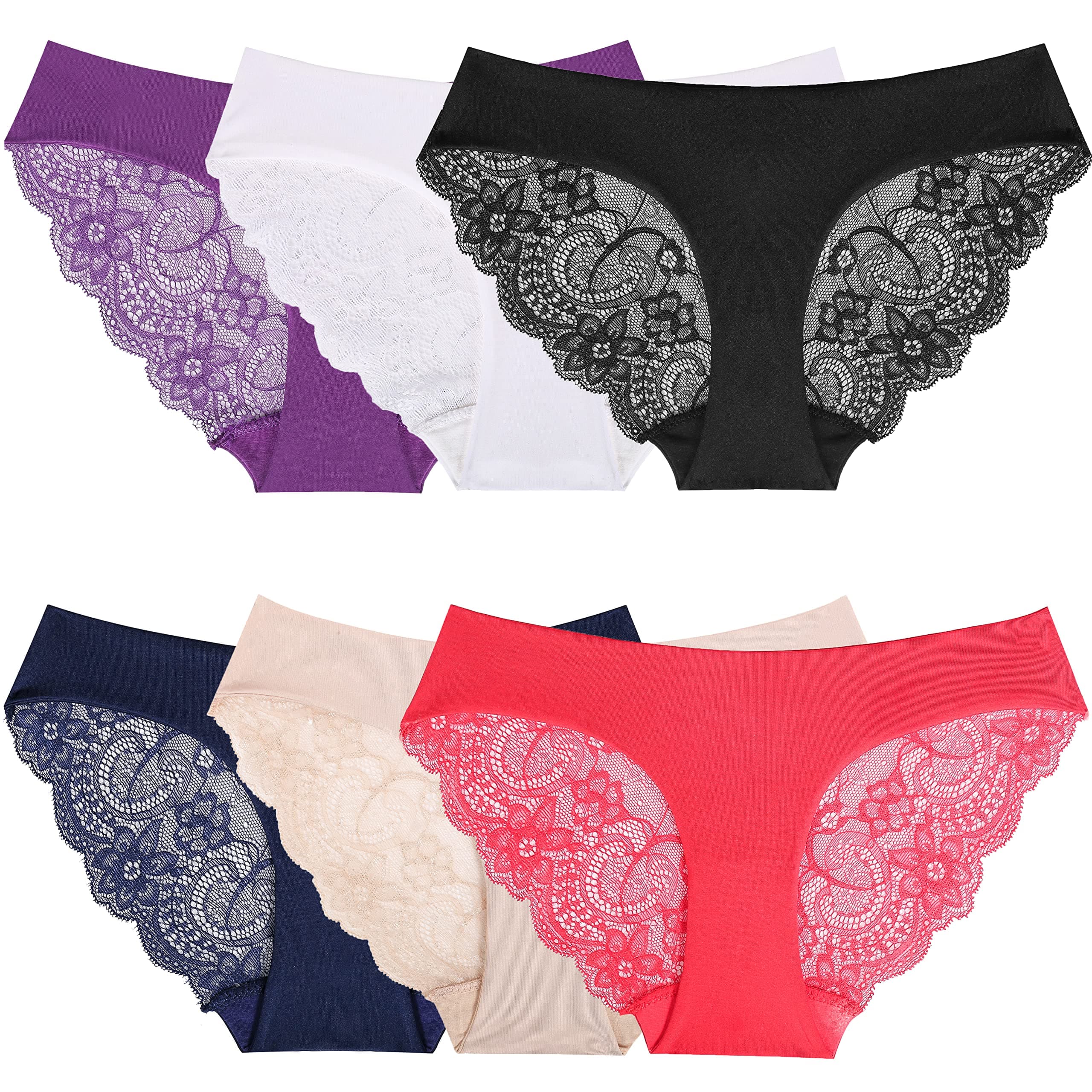 KingfungWomens Invisible Seamless Bikini Underwear Half Back Coverage Panties