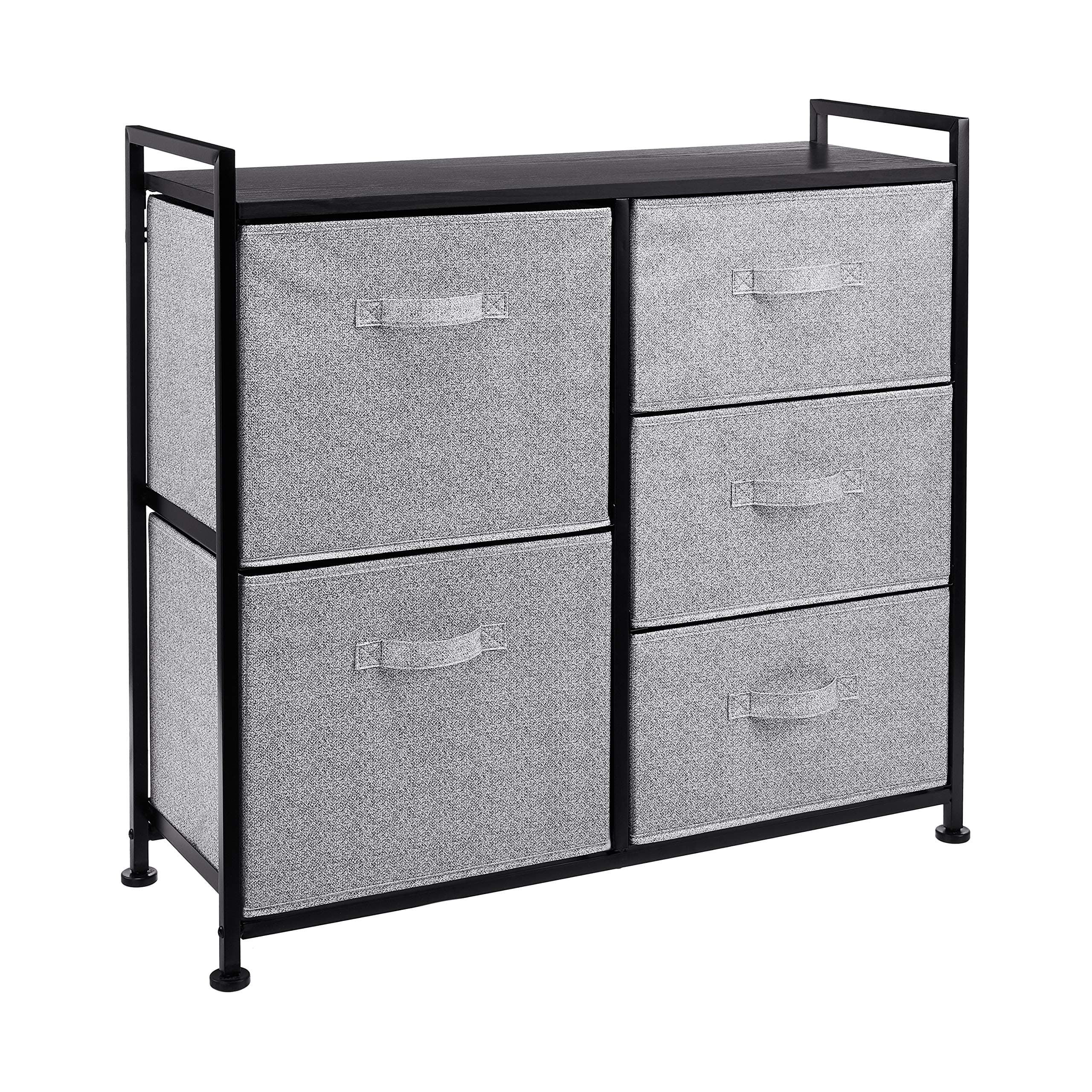 Closet Organizer with 5-Fabric Storage Drawers for Bedroom, Living Room, Black