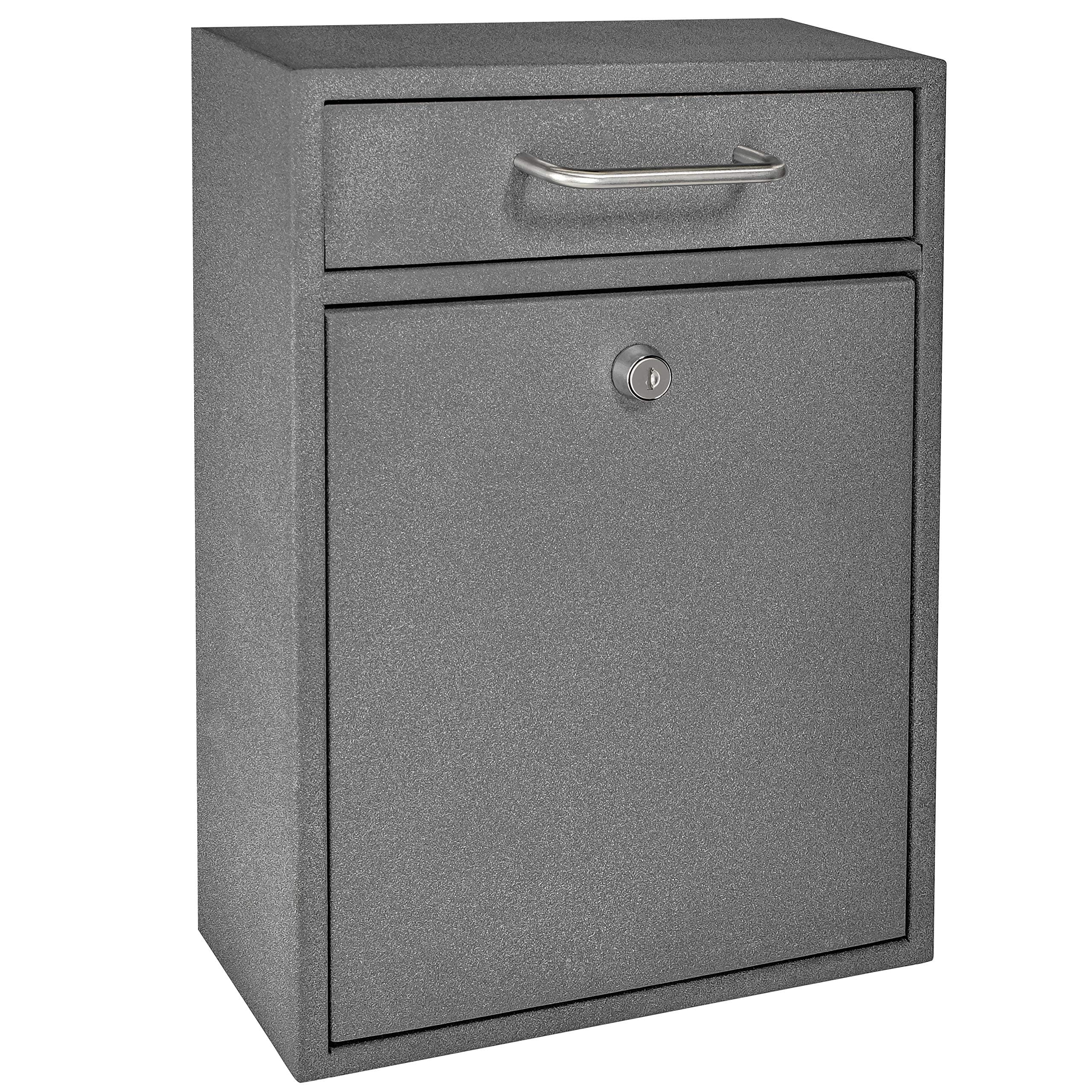 Mail Boss7415 High Security Steel Locking Wall Mounted Mailbox-Office Drop Comment Letter Deposit Box, Granite Document Home